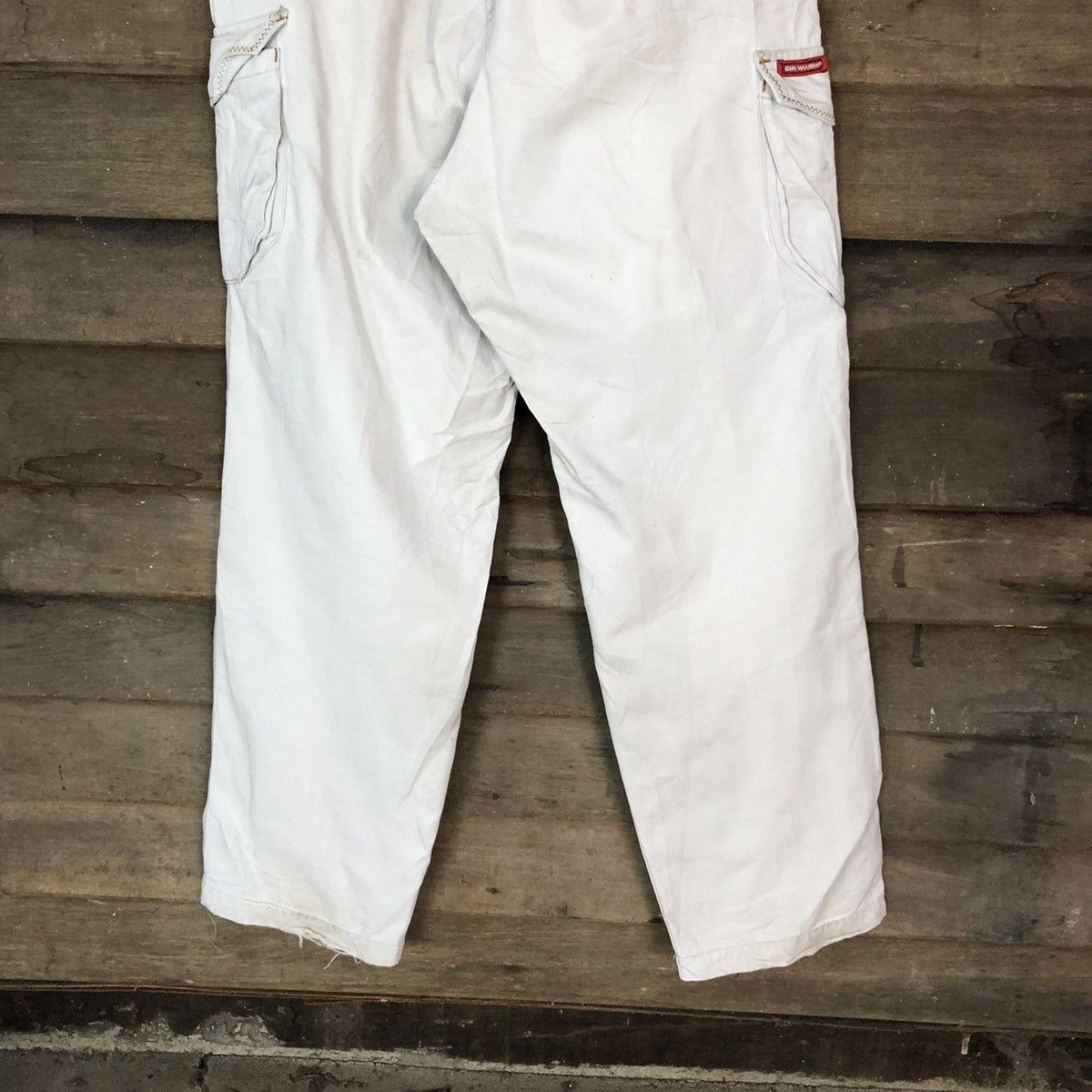 Japanese Brand Ginwash White Faded Cargo Multipocket Pants #H452 Size US 32 / EU 48 - 14 Thumbnail