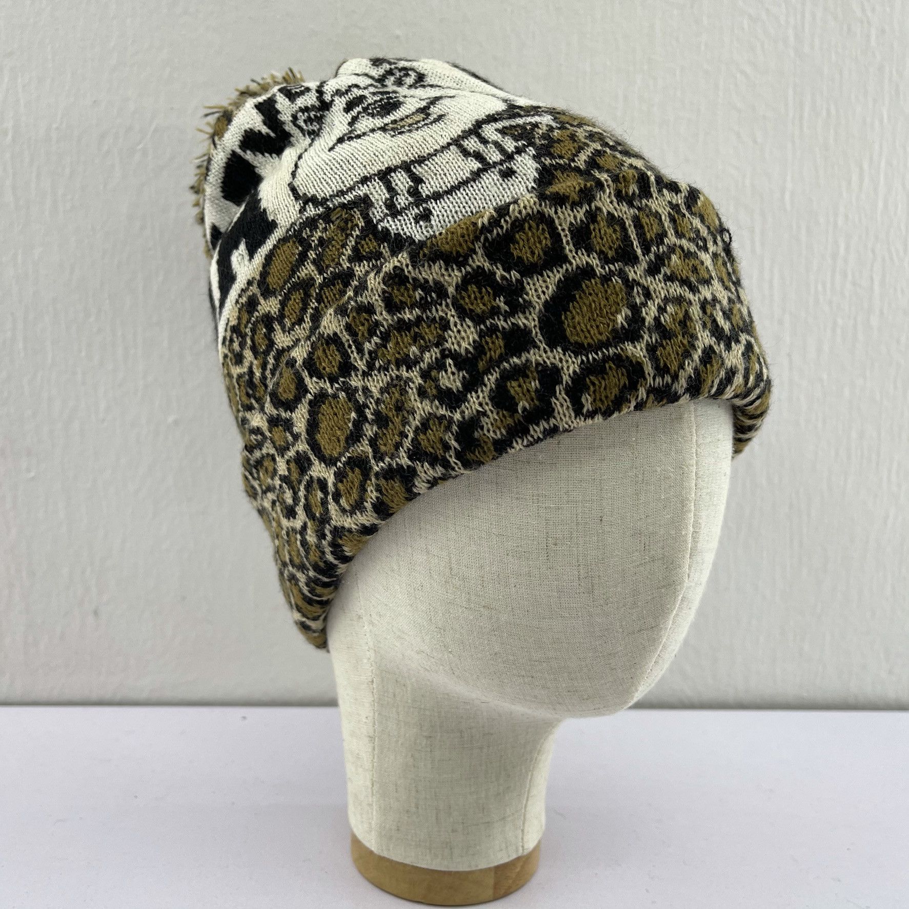 Japanese Brand WC Made In Japan Leopard Design Beanie Hats-BH2066 Size ONE SIZE - 2 Thumbnail