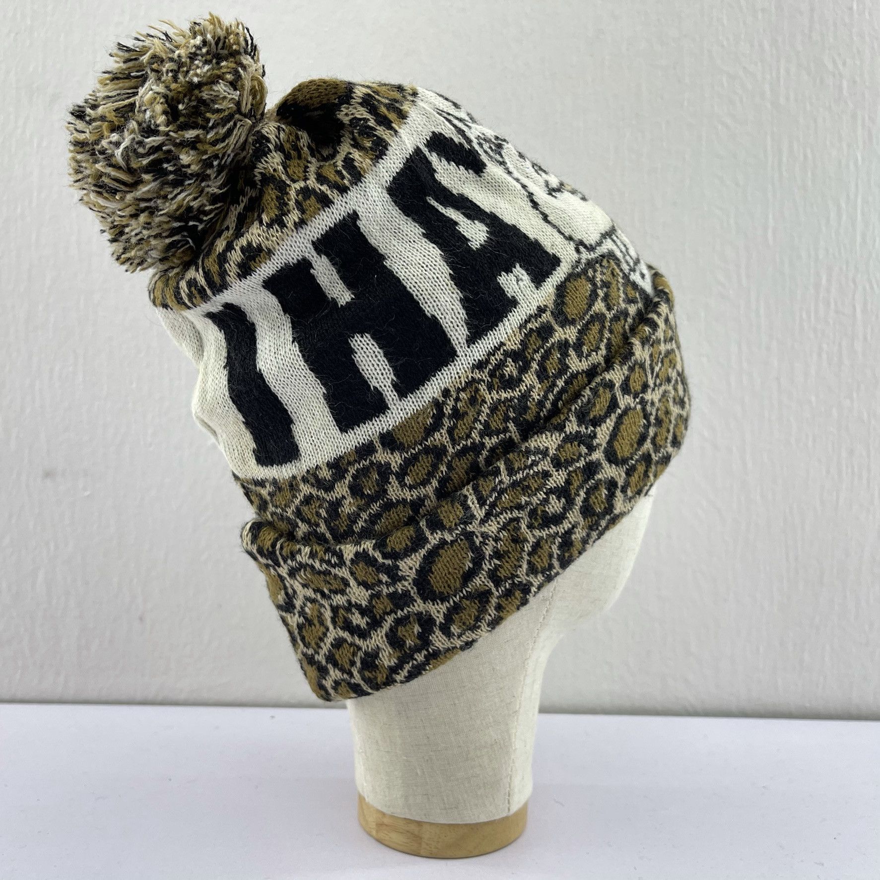 Japanese Brand WC Made In Japan Leopard Design Beanie Hats-BH2066 Size ONE SIZE - 4 Thumbnail