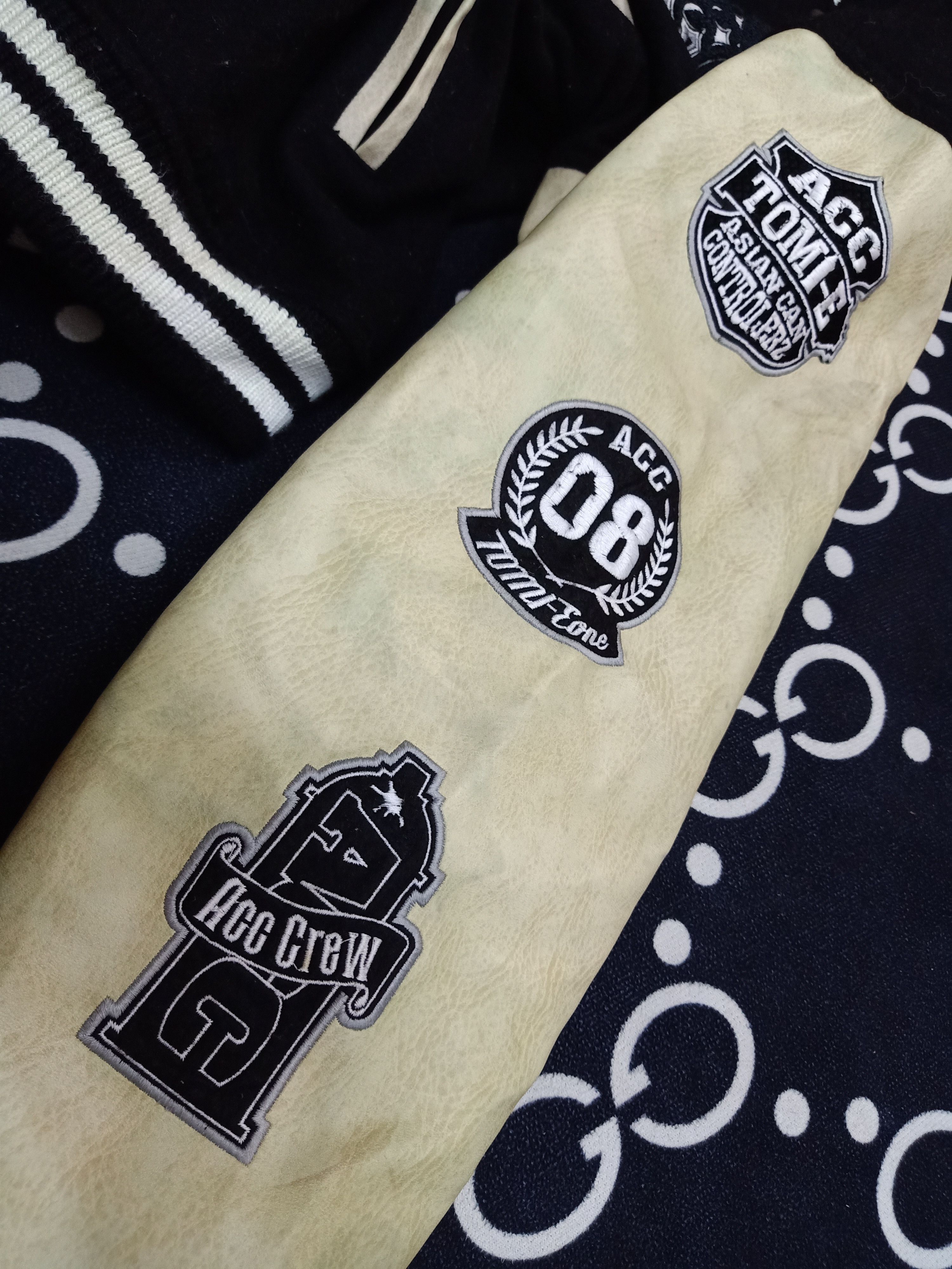 Japanese Brand ACC ASIAN CAN CONTROLERZ Leather Sleeves Varsity Jacket Size US L / EU 52-54 / 3 - 9 Thumbnail