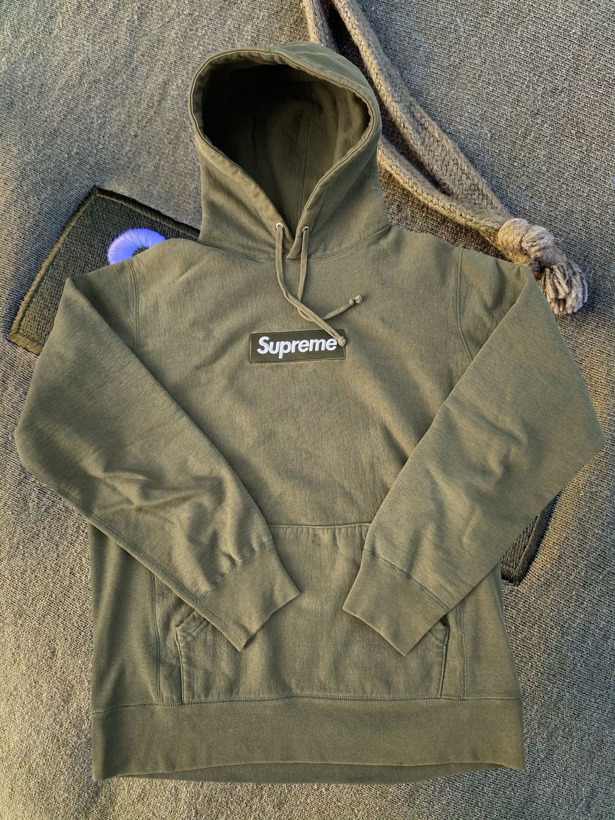 Supreme FW11 Olive Green Box Logo Hoodie