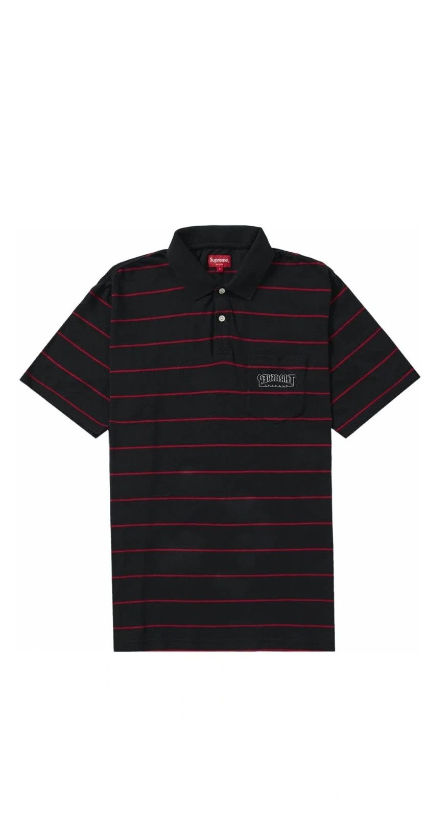 Supreme Supreme Thrasher Stripe Polo Black | Grailed