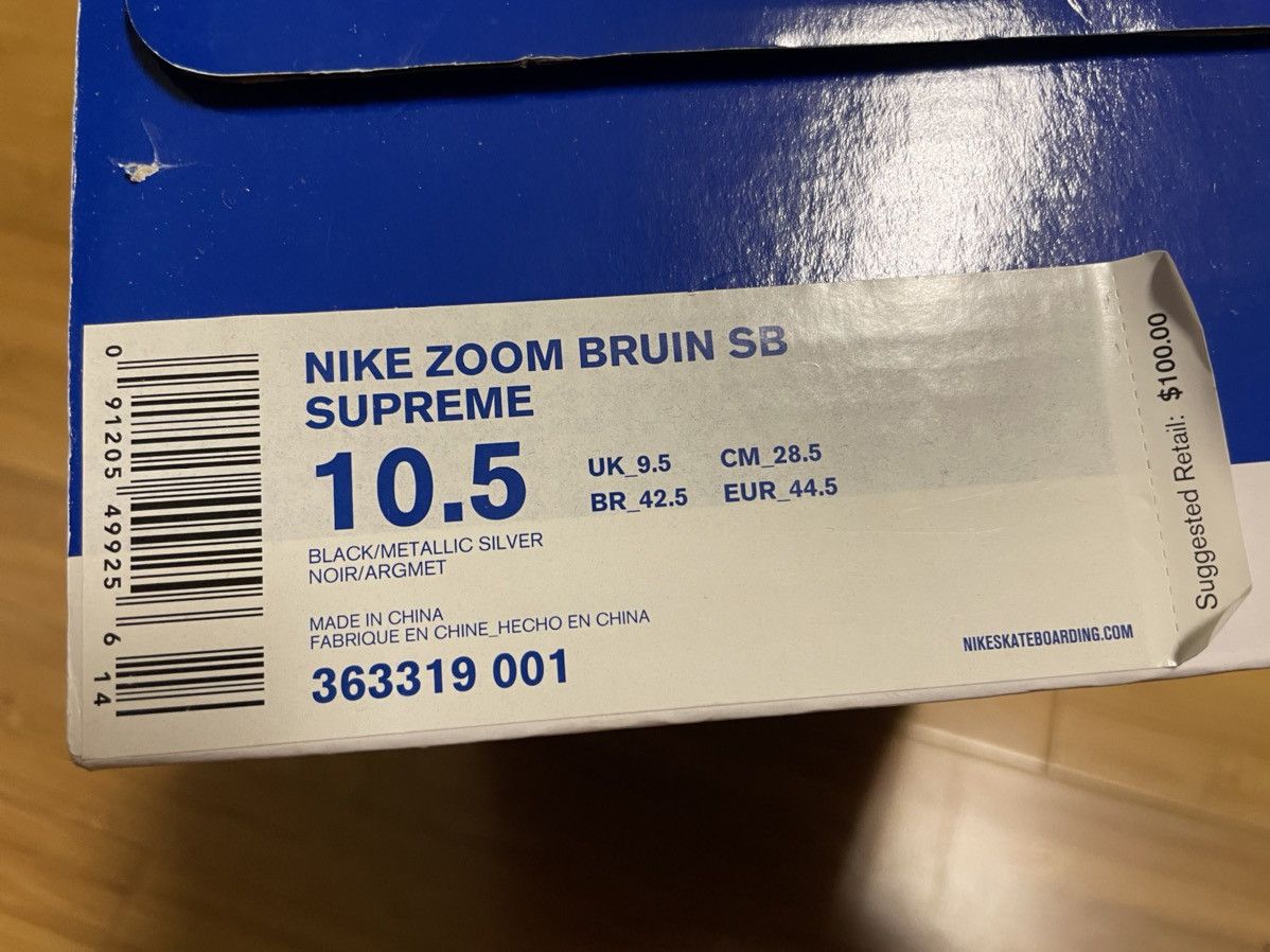 Nike × Supreme SB x Bruin Black Low 2009 Size US 10.5 / EU 43-44 - 8 Thumbnail