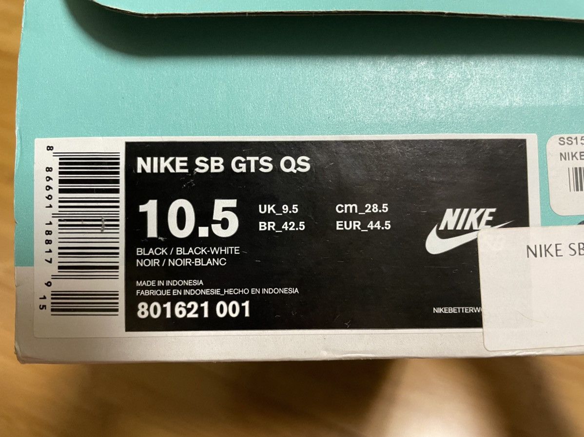 Nike × Supreme Supreme x SB GTS QS Black Size US 10.5 / EU 43-44 - 8 Thumbnail