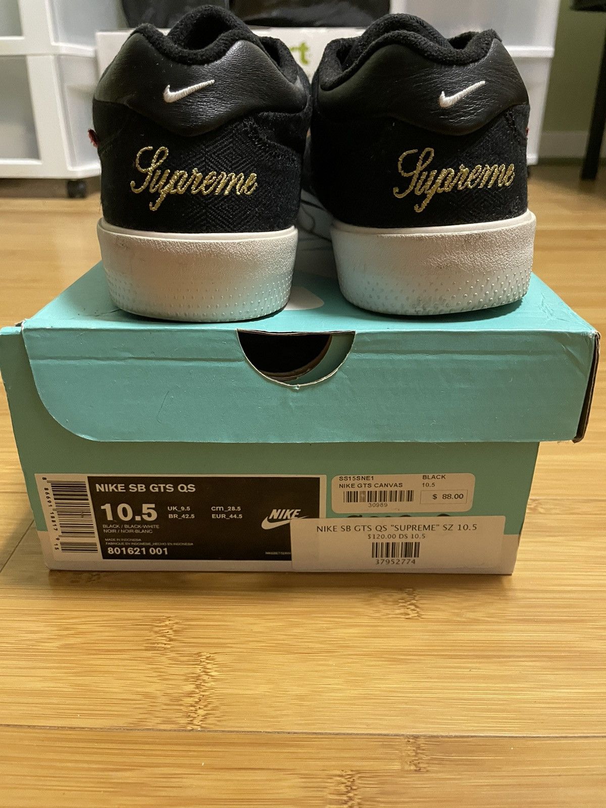 Nike × Supreme Supreme x SB GTS QS Black Size US 10.5 / EU 43-44 - 4 Thumbnail
