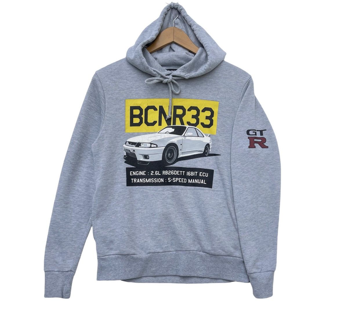 Japanese Brand Nissan Skyline GTR BCNR 33 Big Logo Hoodie | S | Automive Size US XS / EU 42 / 0 - 1 Thumbnail