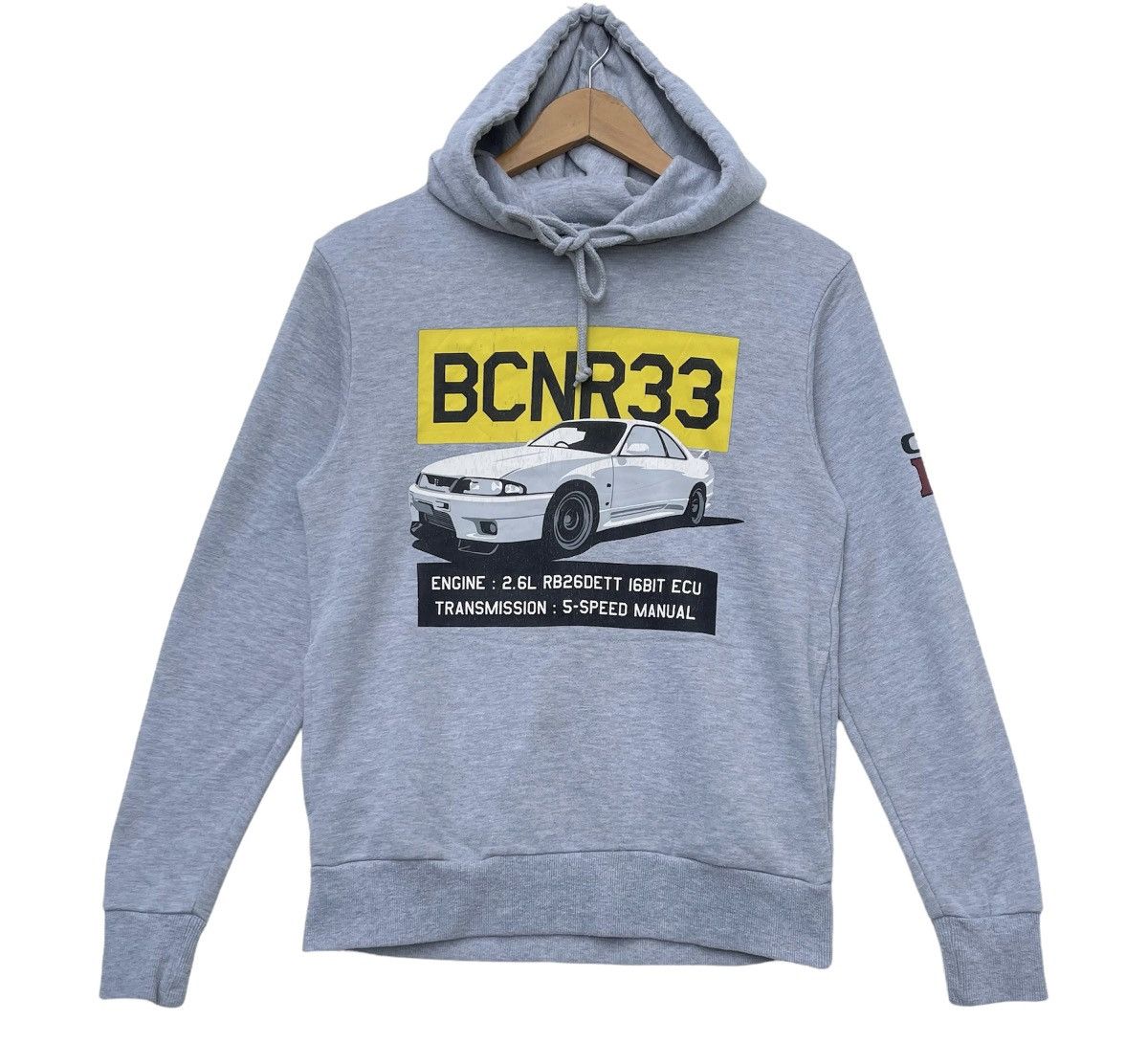 Japanese Brand Nissan Skyline GTR BCNR 33 Big Logo Hoodie | S | Automive Size US XS / EU 42 / 0 - 2 Thumbnail