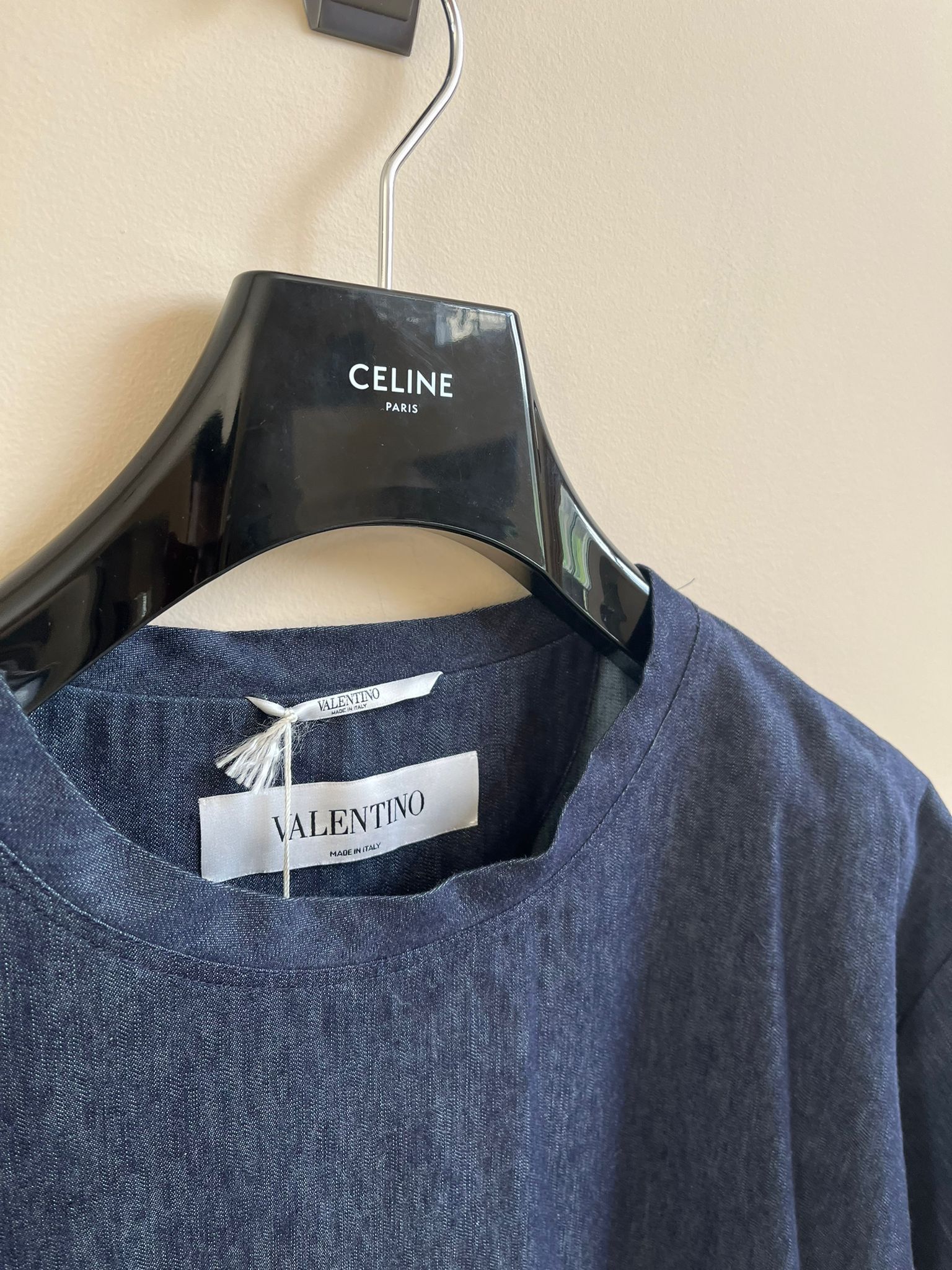 Valentino Denim Studded Tee in Indigo Color Size US L / EU 52-54 / 3 - 6 Thumbnail