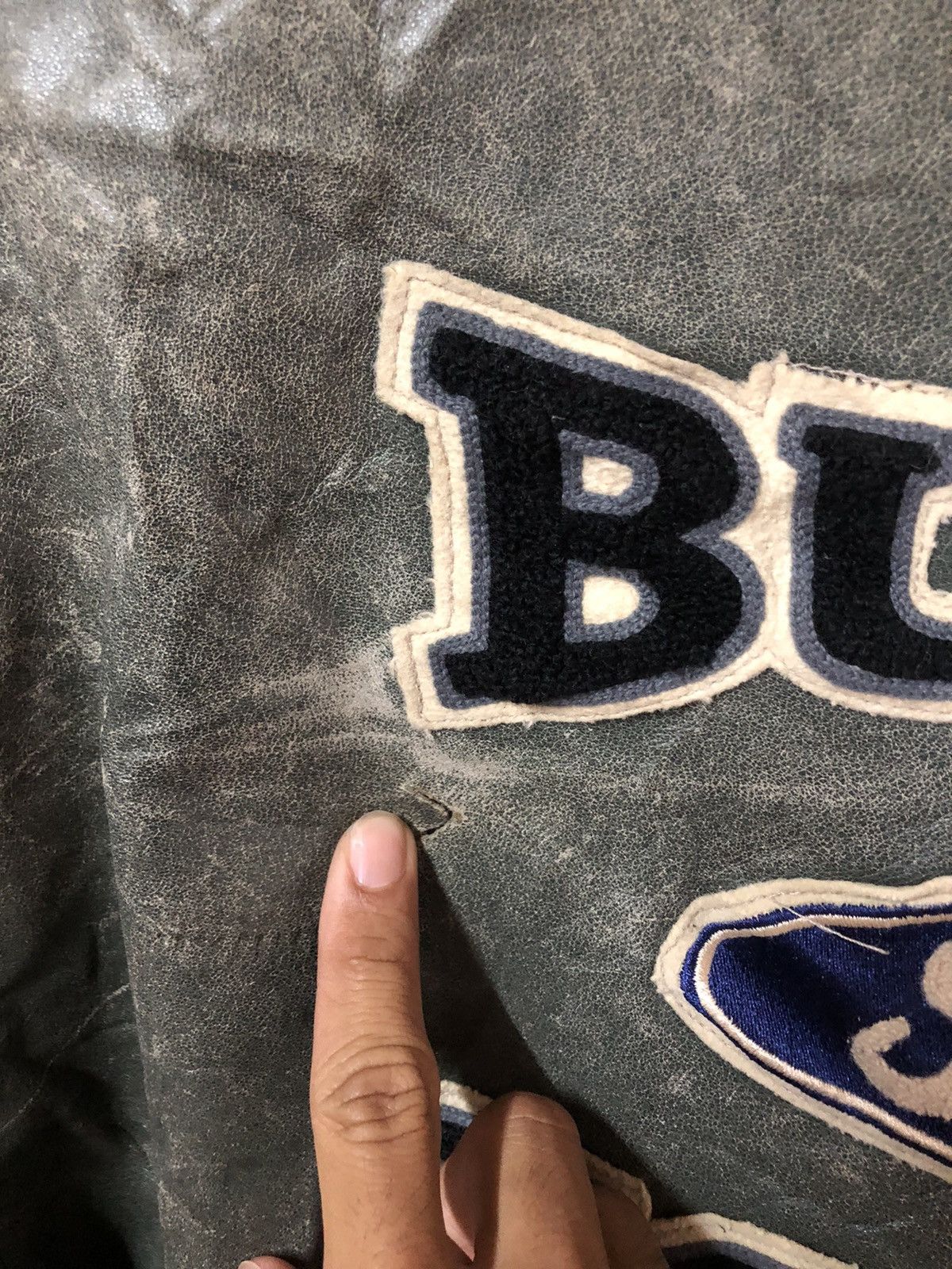Vintage 70s Root’s Sporting Ford Varsity Jacket Distressed