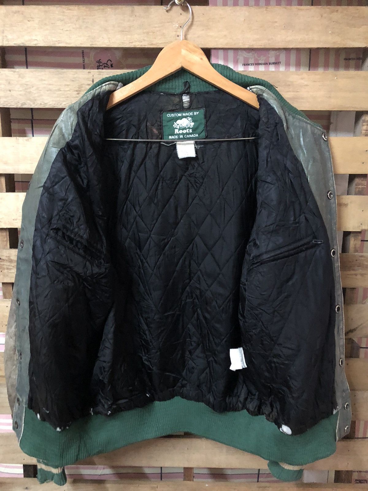Vintage 70s Root’s Sporting Ford Varsity Jacket Distressed