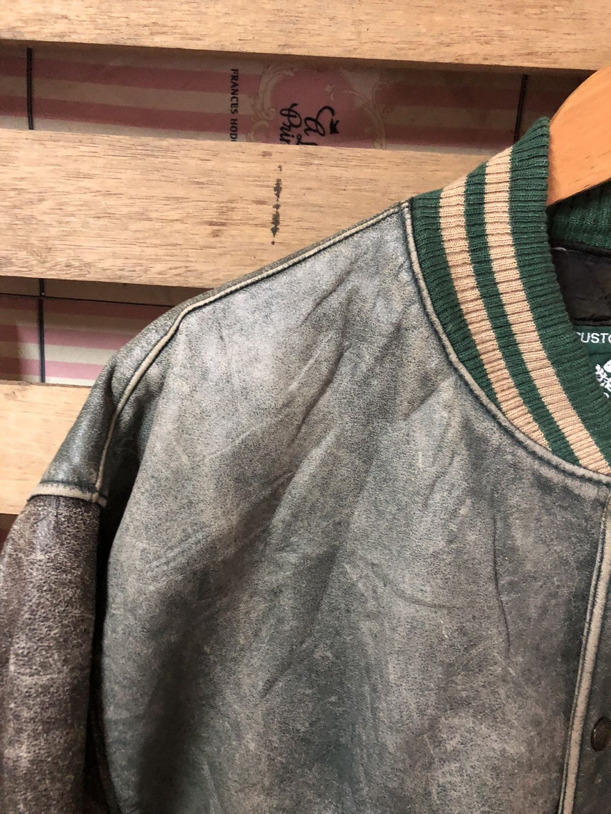 Vintage 70s Root’s Sporting Ford Varsity Jacket Distressed