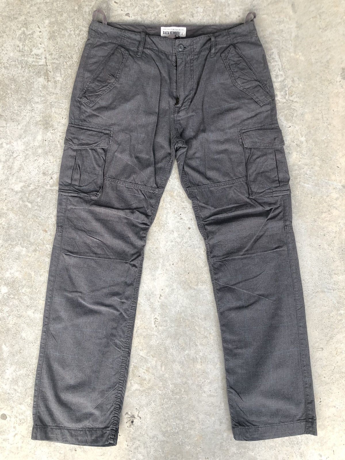 Japanese Brand Back Number Plaid Cargo Pants Tactical Multipocket Size US 35 - 1 Thumbnail