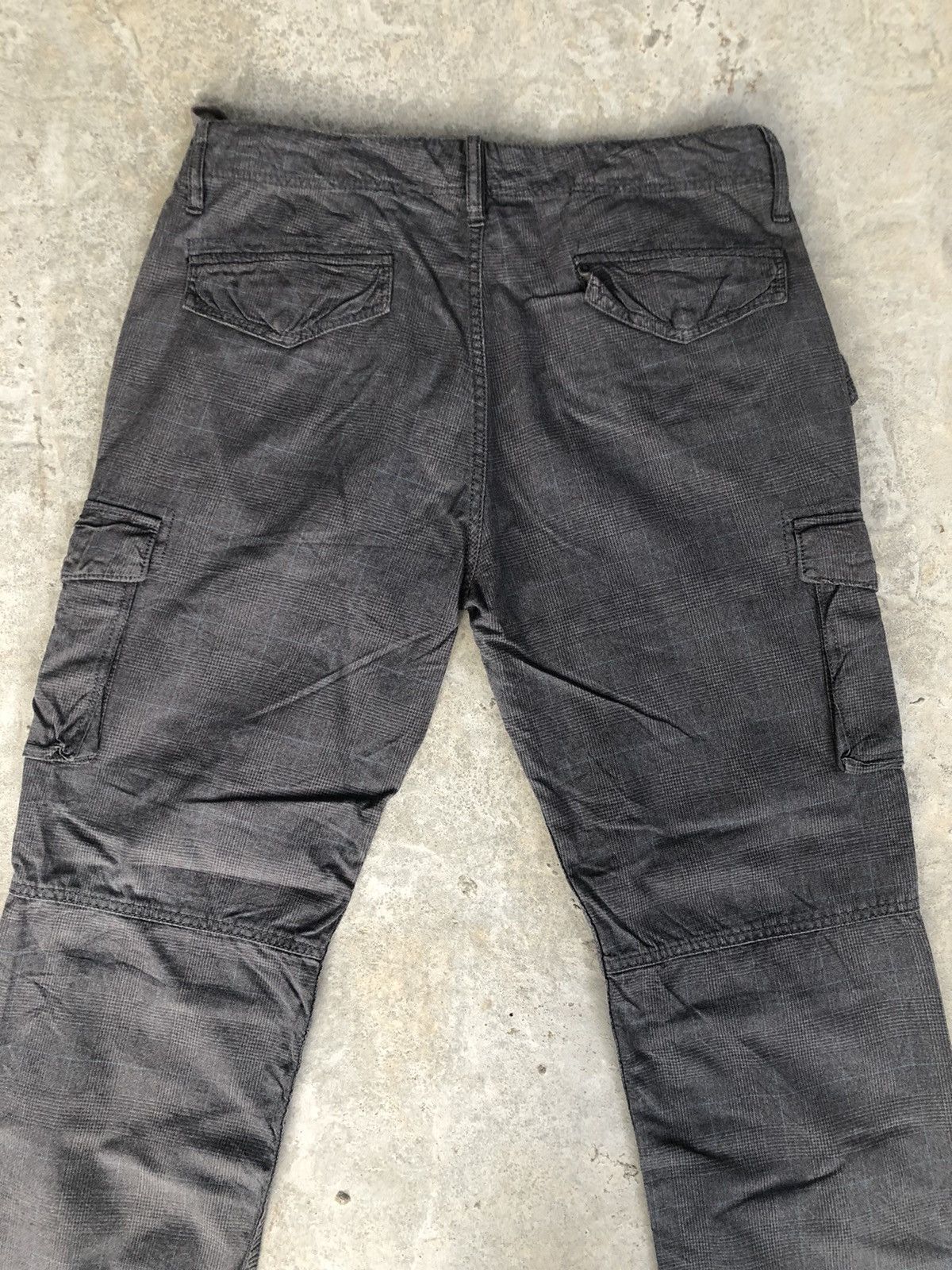 Japanese Brand Back Number Plaid Cargo Pants Tactical Multipocket Size US 35 - 8 Thumbnail