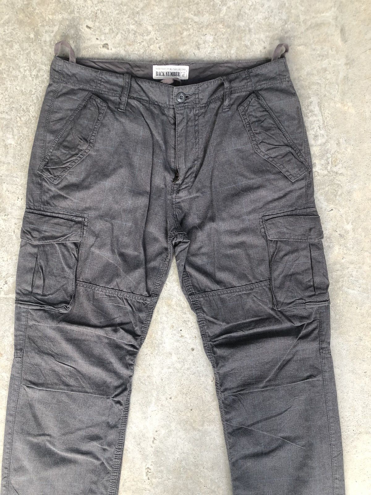 Japanese Brand Back Number Plaid Cargo Pants Tactical Multipocket Size US 35 - 3 Thumbnail