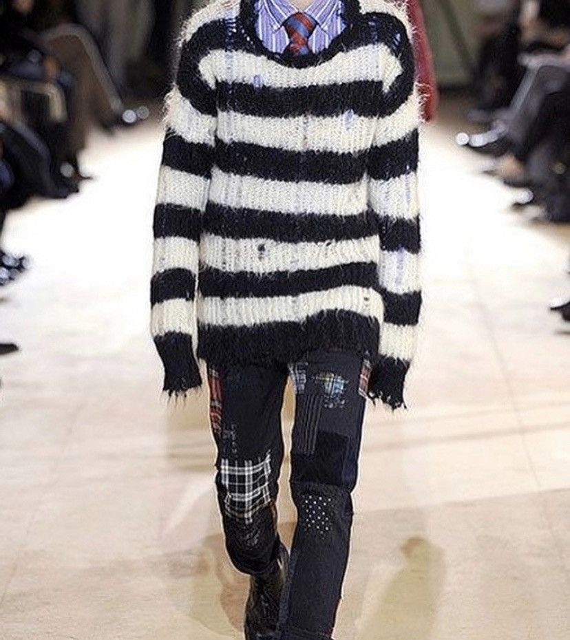 Japanese Brand SILAS distressed border punk knit Size US L / EU 52-54 / 3 - 1 Thumbnail