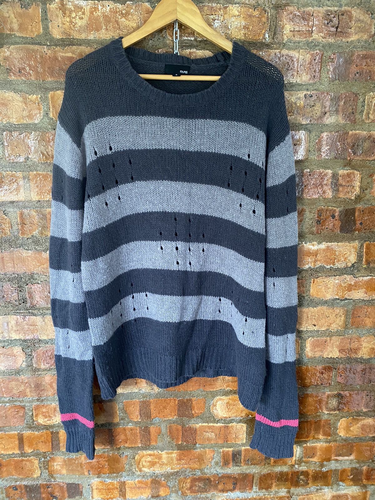 Japanese Brand SILAS distressed border punk knit Size US L / EU 52-54 / 3 - 4 Thumbnail