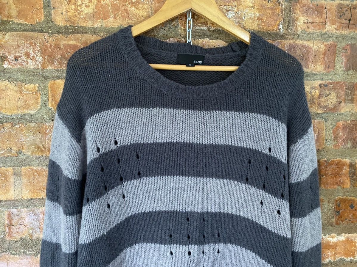 Japanese Brand SILAS distressed border punk knit Size US L / EU 52-54 / 3 - 5 Thumbnail