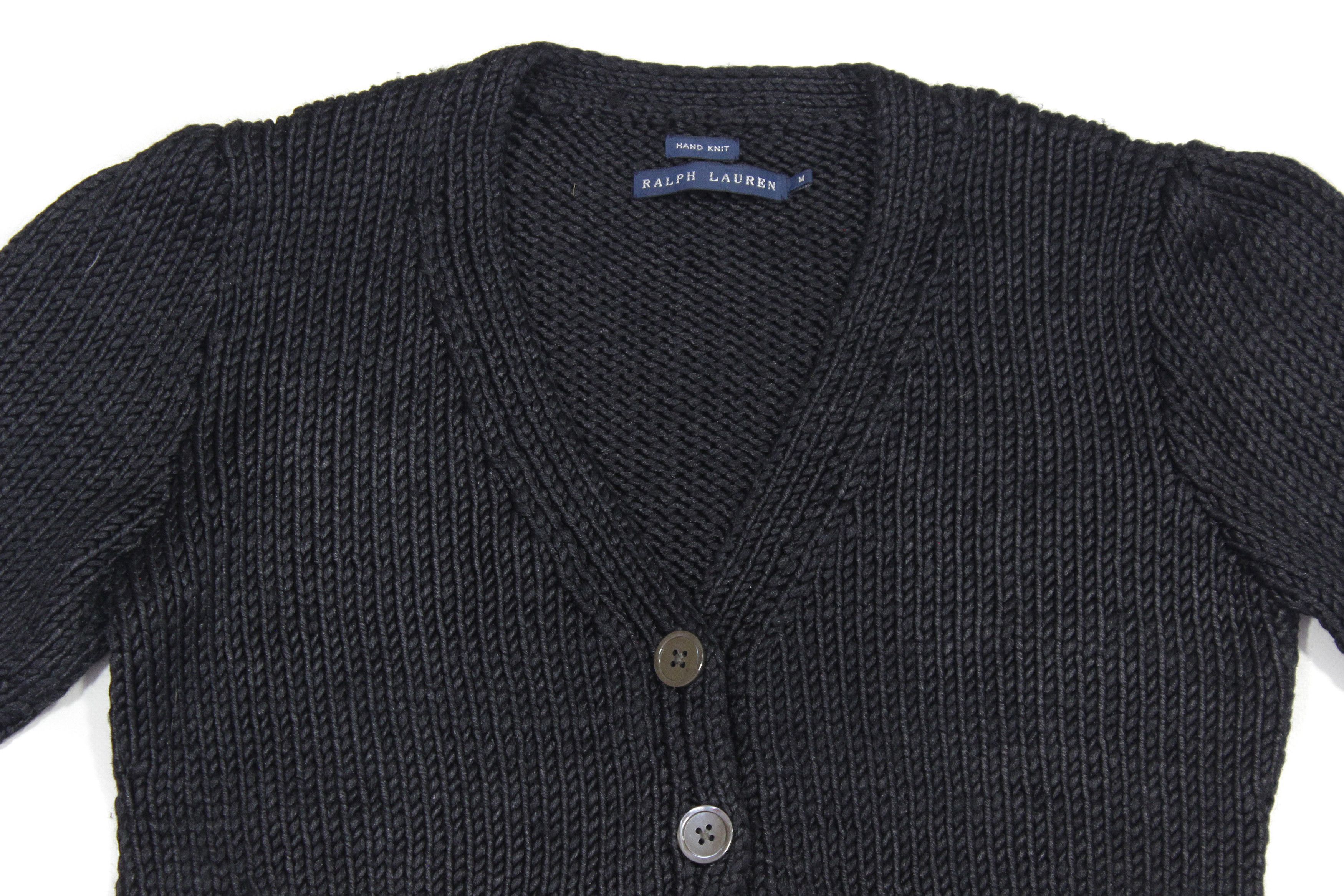 Polo Ralph Lauren Silk Hand Knit Cardigan Vintage Size ONE SIZE - 3 Thumbnail