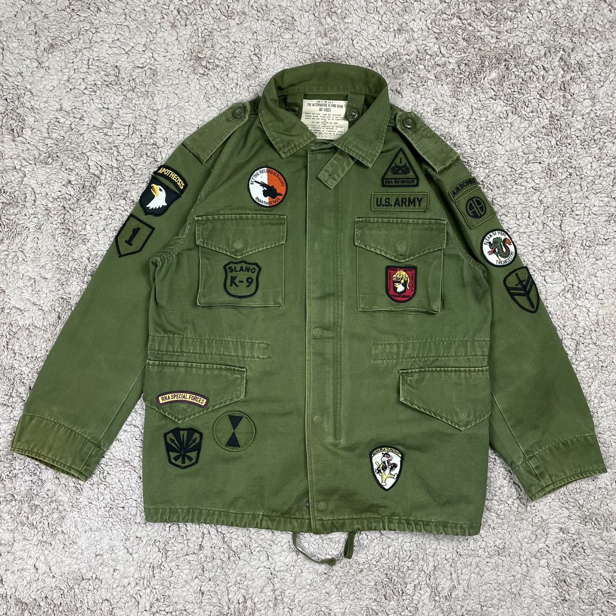 Japanese Brand × Vintage Vintage Us Army Patched Zipper Jacket Size US M / EU 48-50 / 2 - 1 Thumbnail
