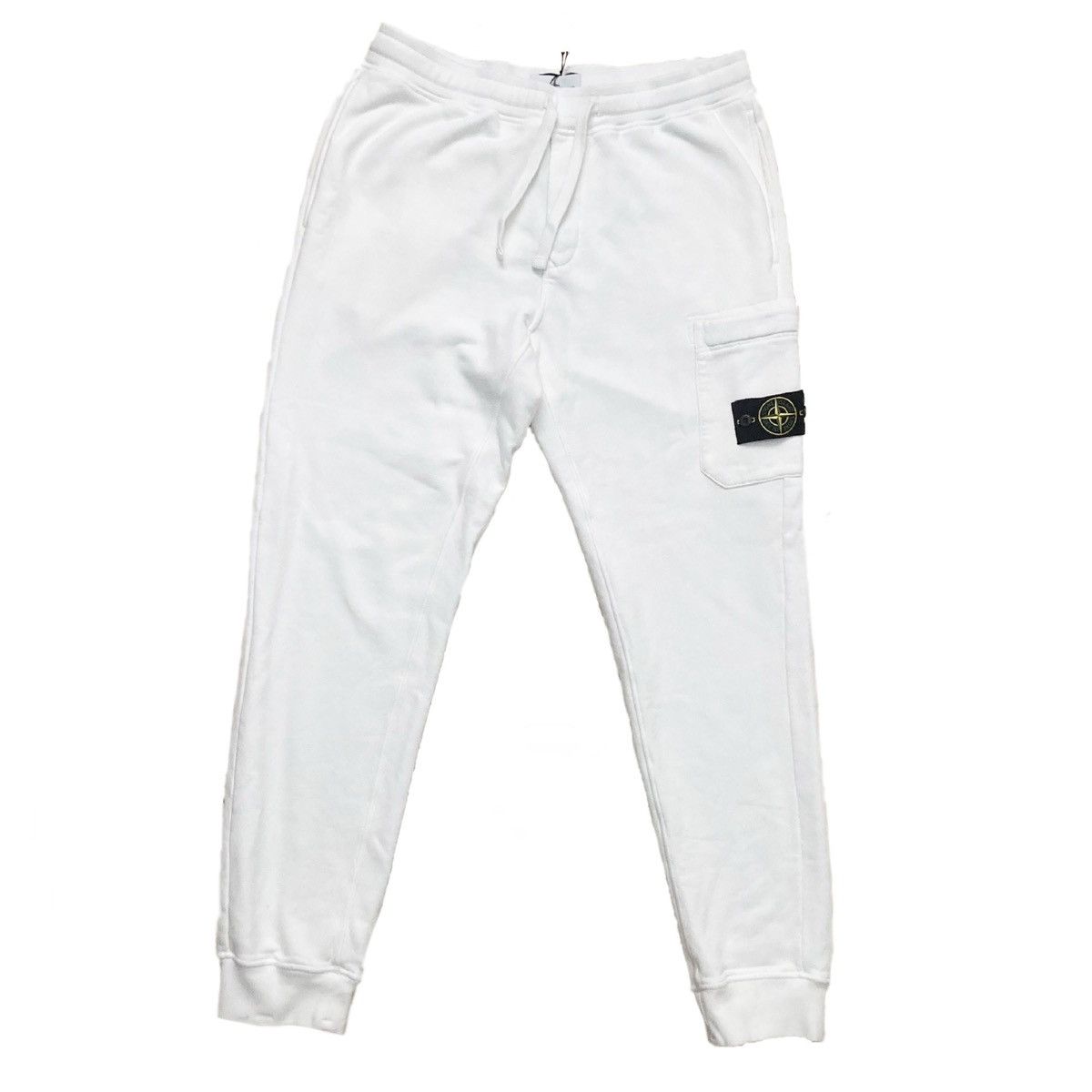 New Stone Island Fleece Patch Logo Sweat Pants White XL