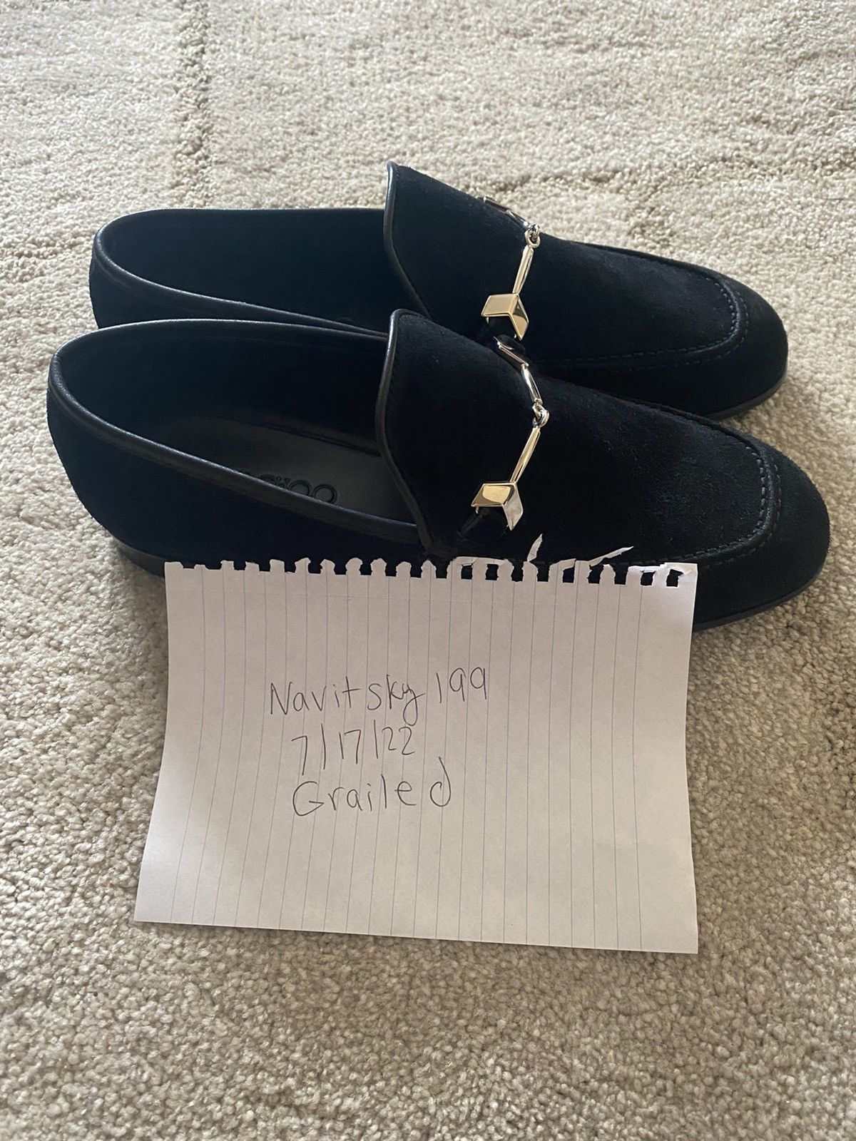 Jimmy Choo Jimmy Choo Marti Black Reverse Suede Loafers Size US 7 / EU 40 - 5 Thumbnail
