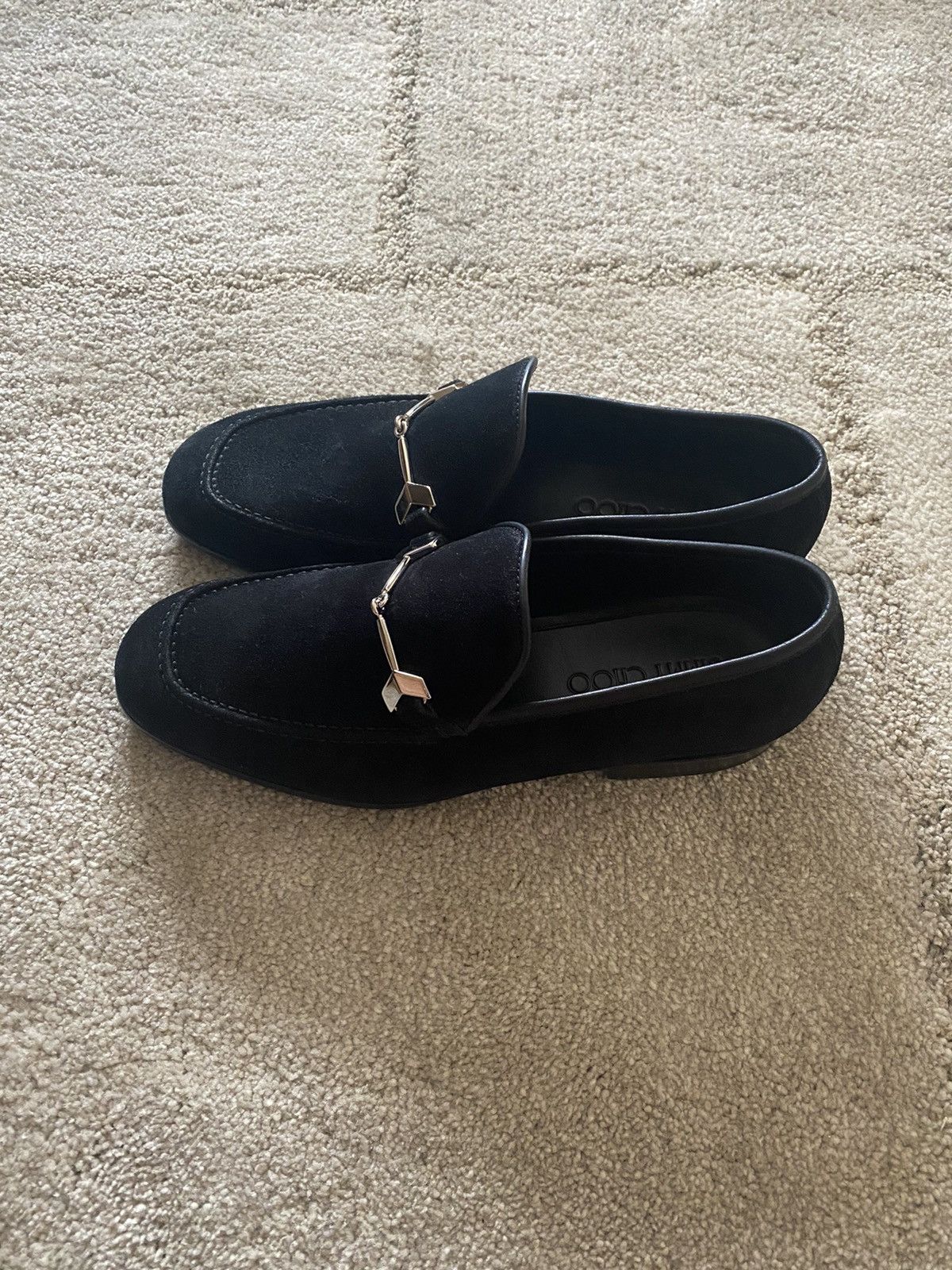 Jimmy Choo Jimmy Choo Marti Black Reverse Suede Loafers Size US 7 / EU 40 - 2 Thumbnail