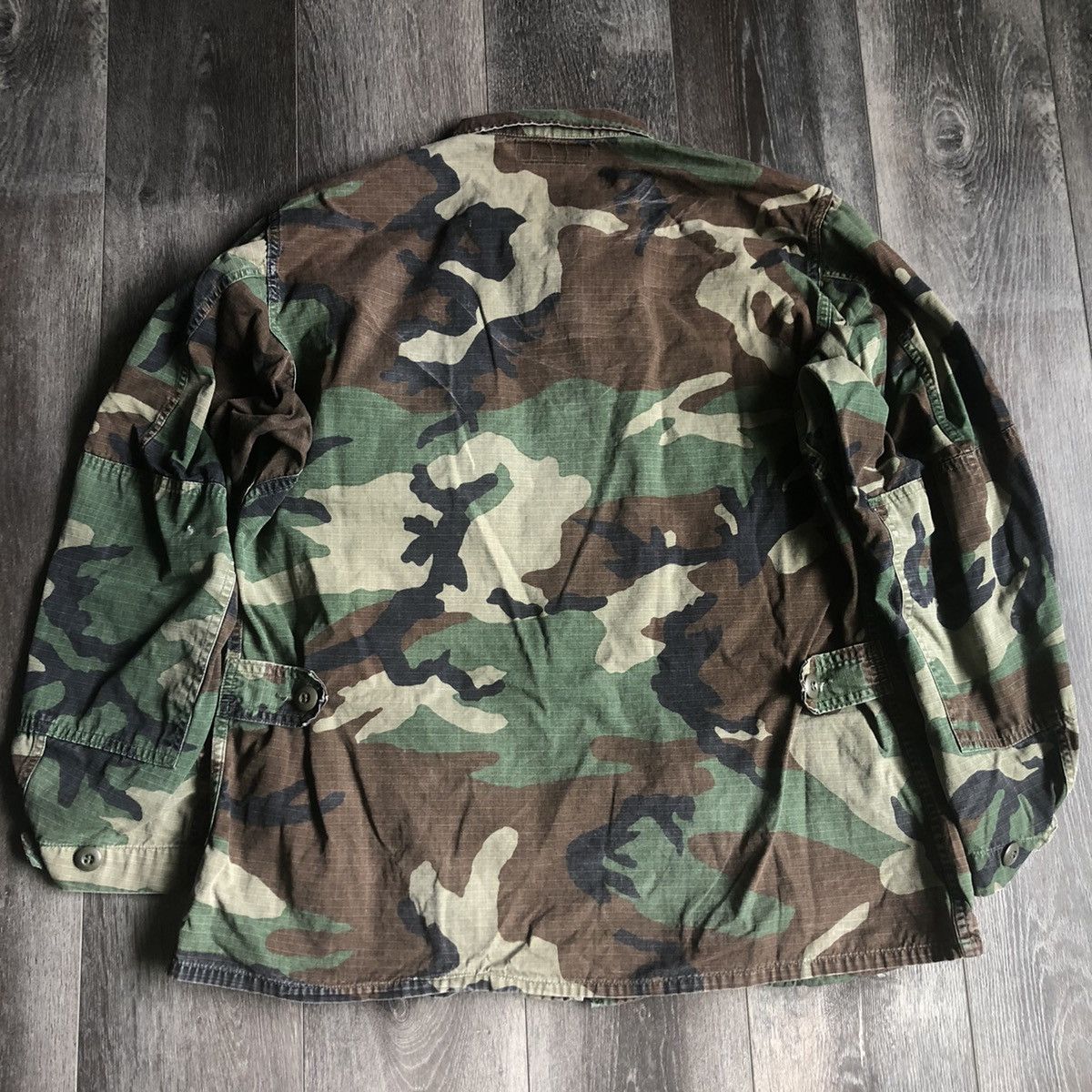 Vintage Vintage 1990s US Army Combat Camouflage Coat Buttoned Jacket Size US M / EU 48-50 / 2 - 2 Thumbnail