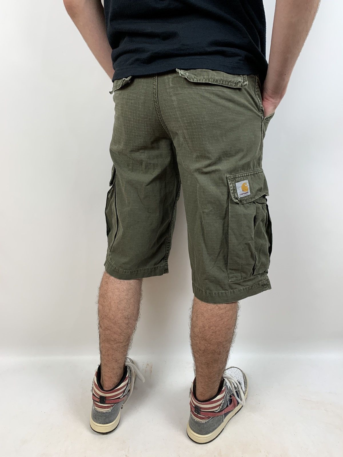 Carhartt 90s Vintage Carhartt Khaki Cargo Shorts Travis Style Size US 28 / EU 44 - 1 Thumbnail