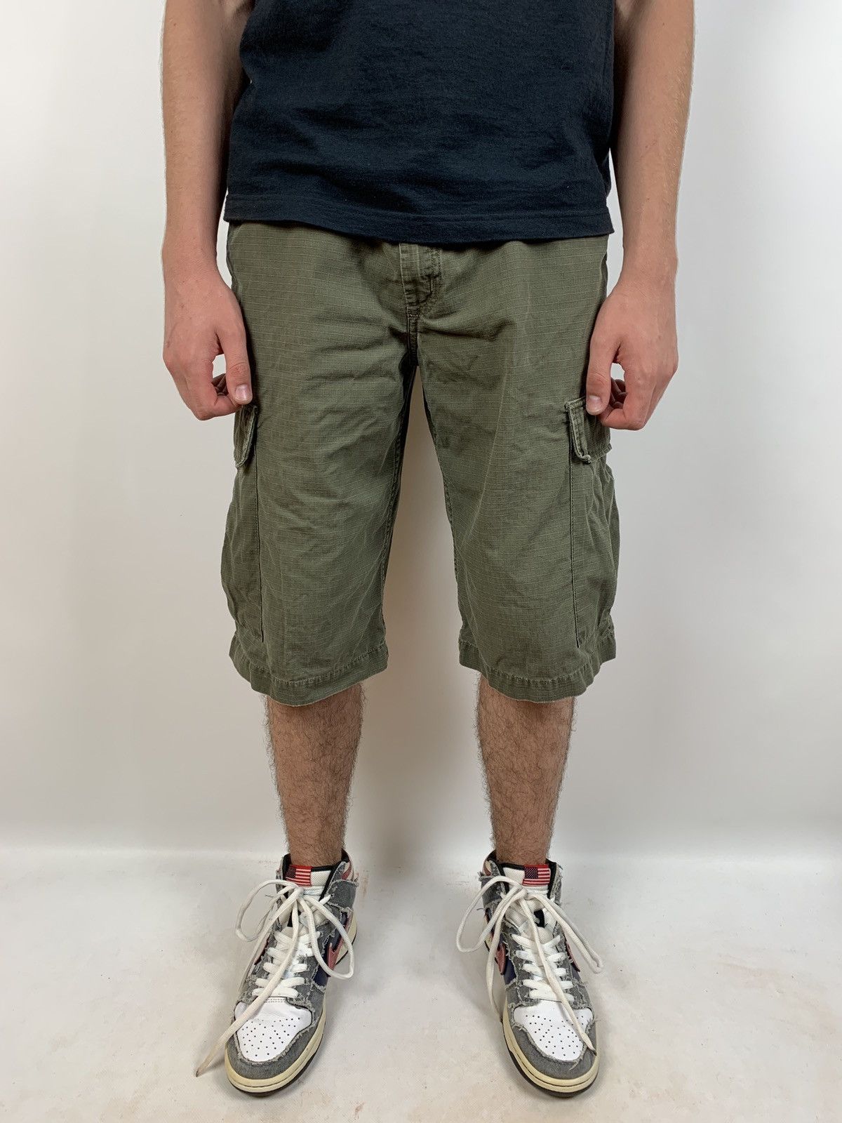 Carhartt 90s Vintage Carhartt Khaki Cargo Shorts Travis Style Size US 28 / EU 44 - 3 Thumbnail
