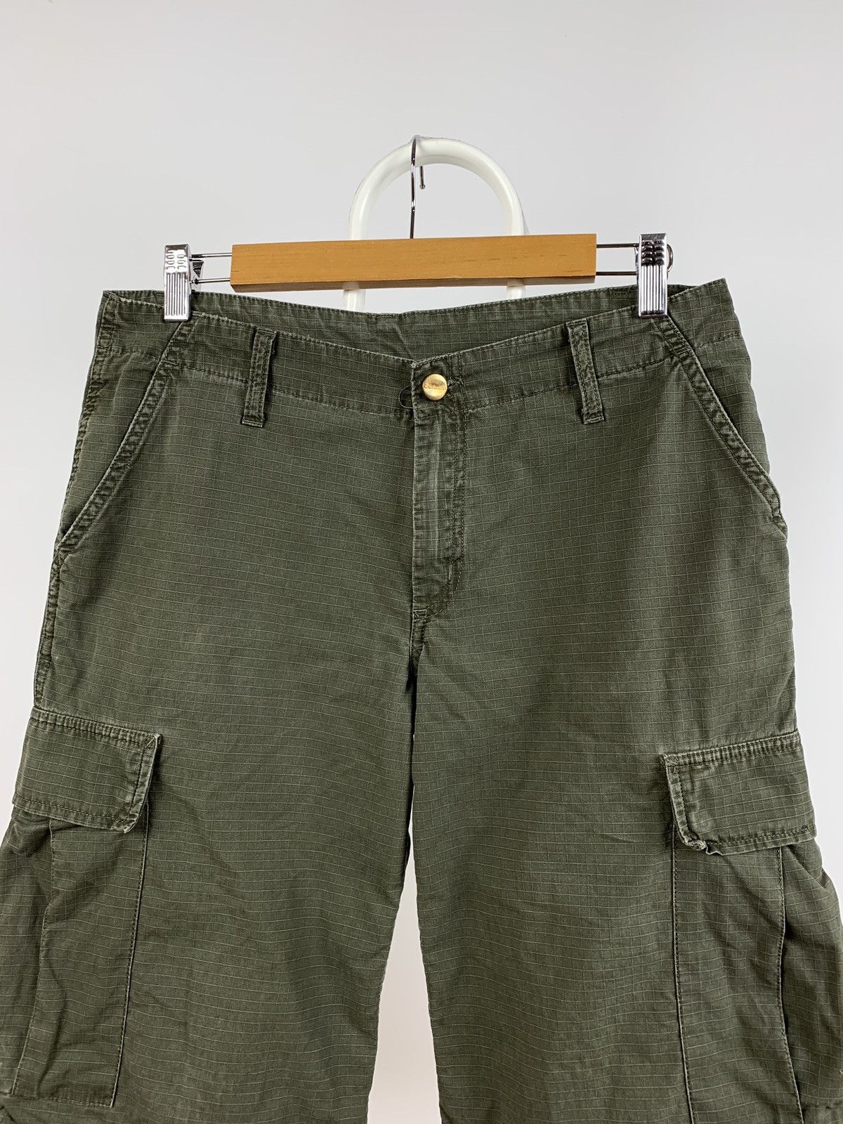 Carhartt 90s Vintage Carhartt Khaki Cargo Shorts Travis Style Size US 28 / EU 44 - 8 Thumbnail