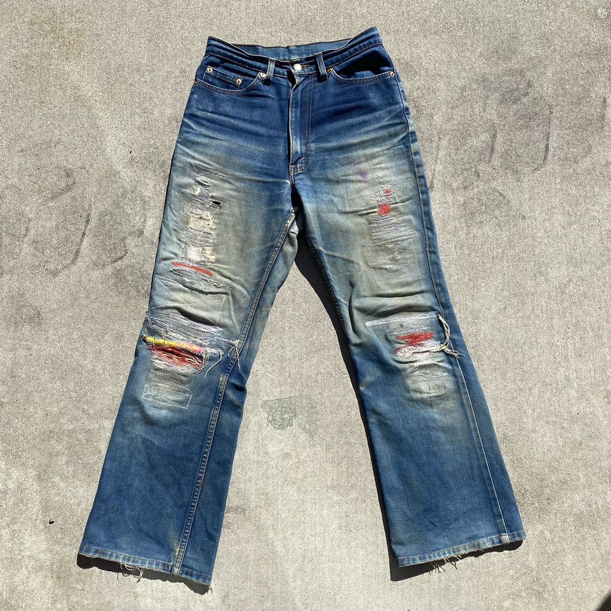 Levi's 517 Flare Cut Denim Pants, Men's, Size W34 cotton navy blue type Vintage Second Hand
