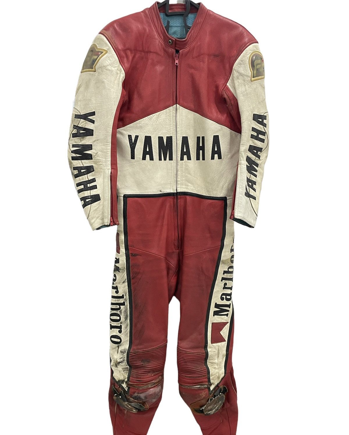 90s ヴィンテージYAMAHA × Marlboro ライダースジャケット Marlboro X Yamaha Vintage Racing Leather Jacket - Rare 90s