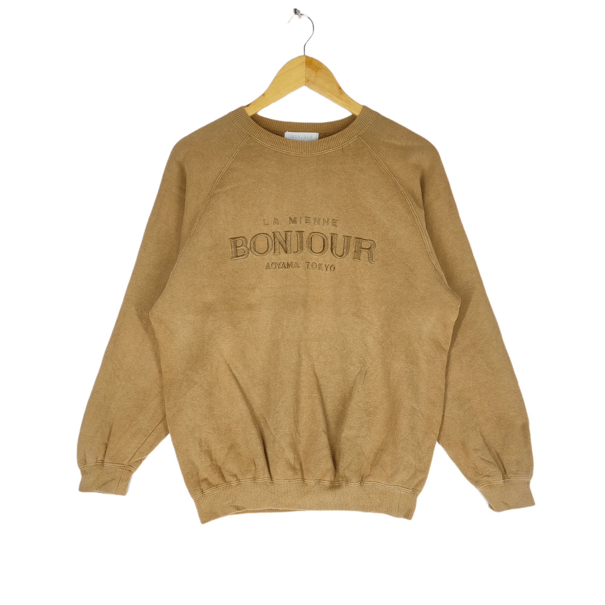 image of Designer Bonjour Aoyotama Tokyo Embroidery Spellout Sweatshirt, Men's (Size Medium)