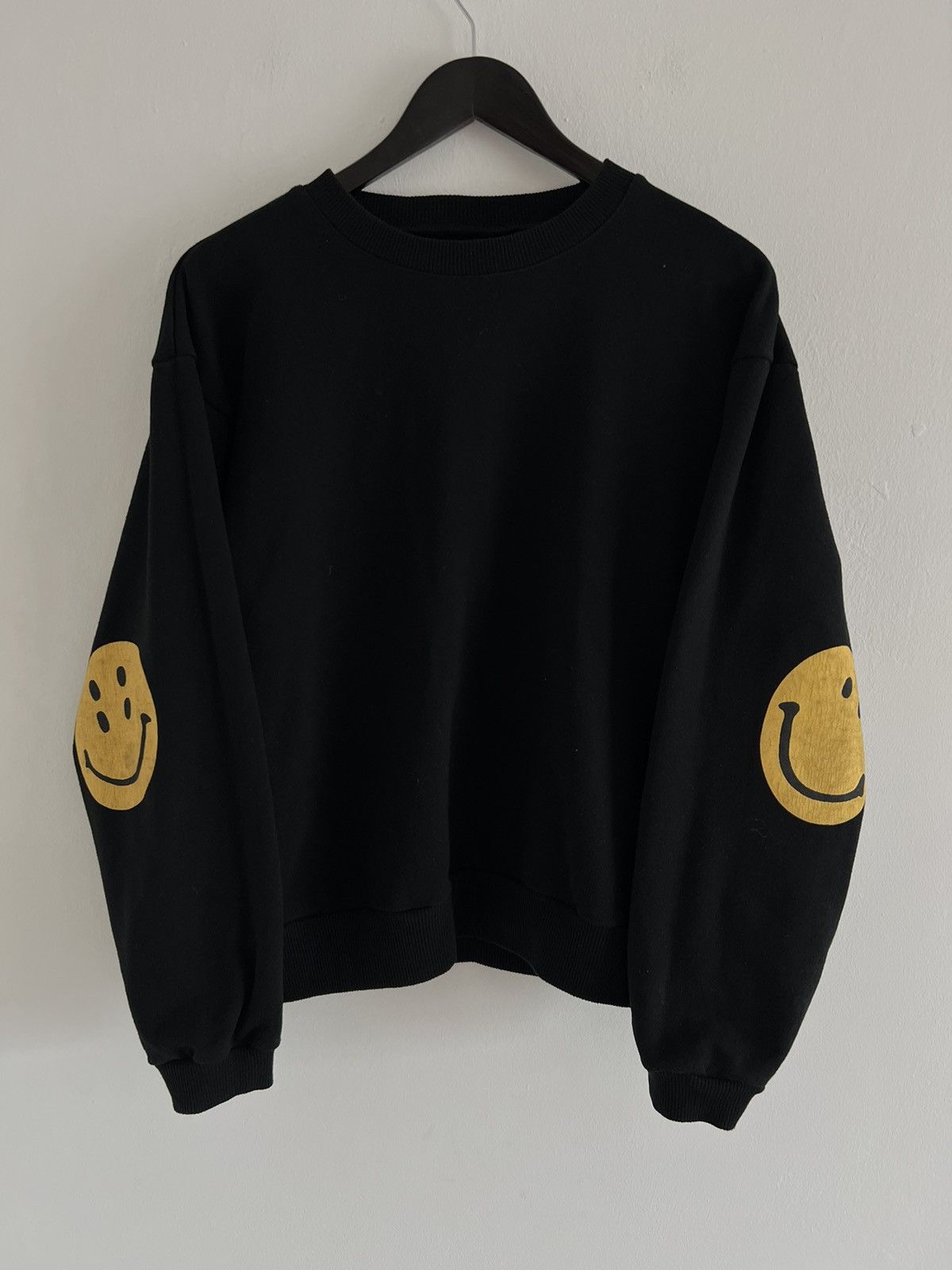 image of Kapital Smile Logo Black Sweatshirt, Men's (Size Medium)