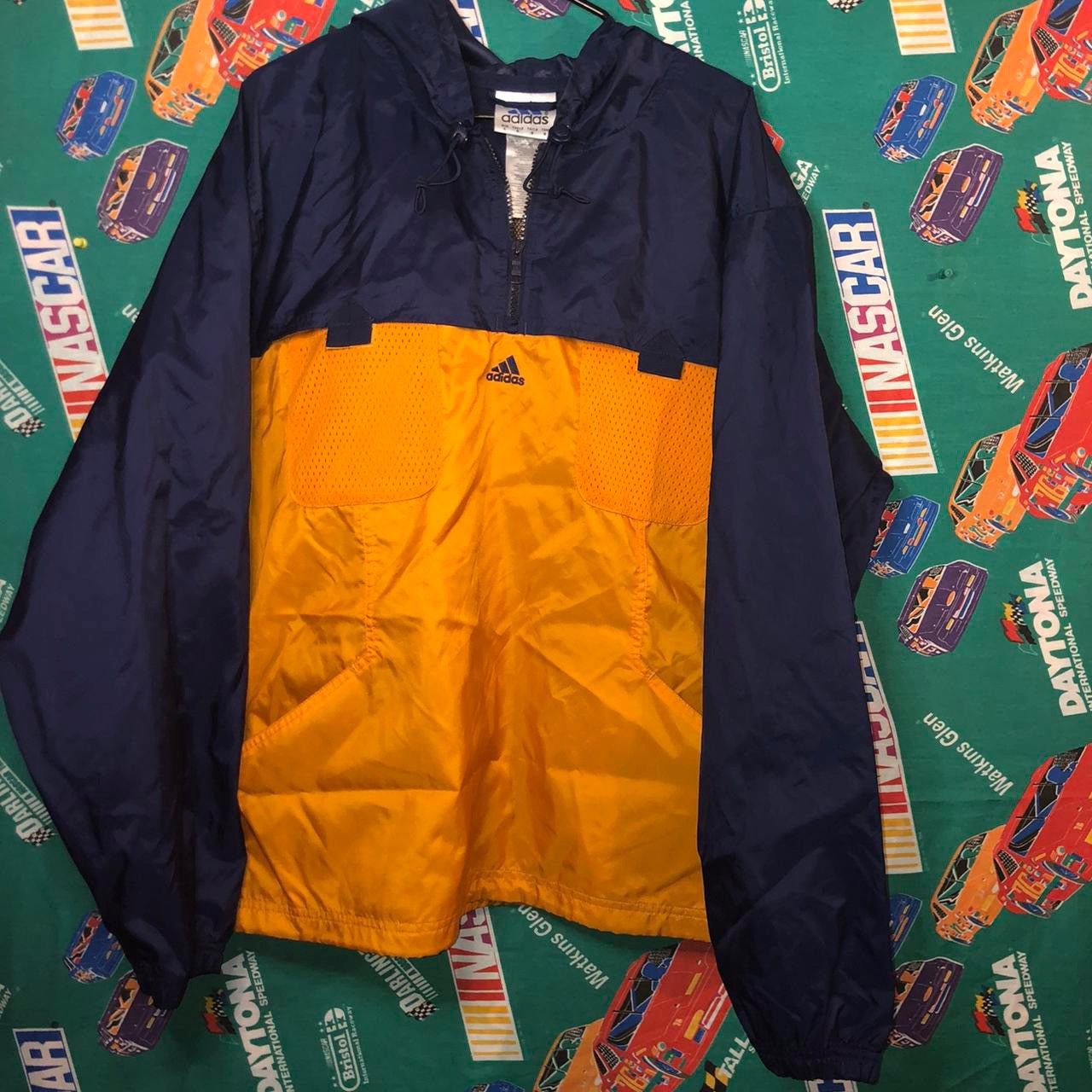 Adidas 90s Adidas center logo windbreaker hoodie 1/4 zip anorak Size US L / EU 52-54 / 3 - 2 Thumbnail