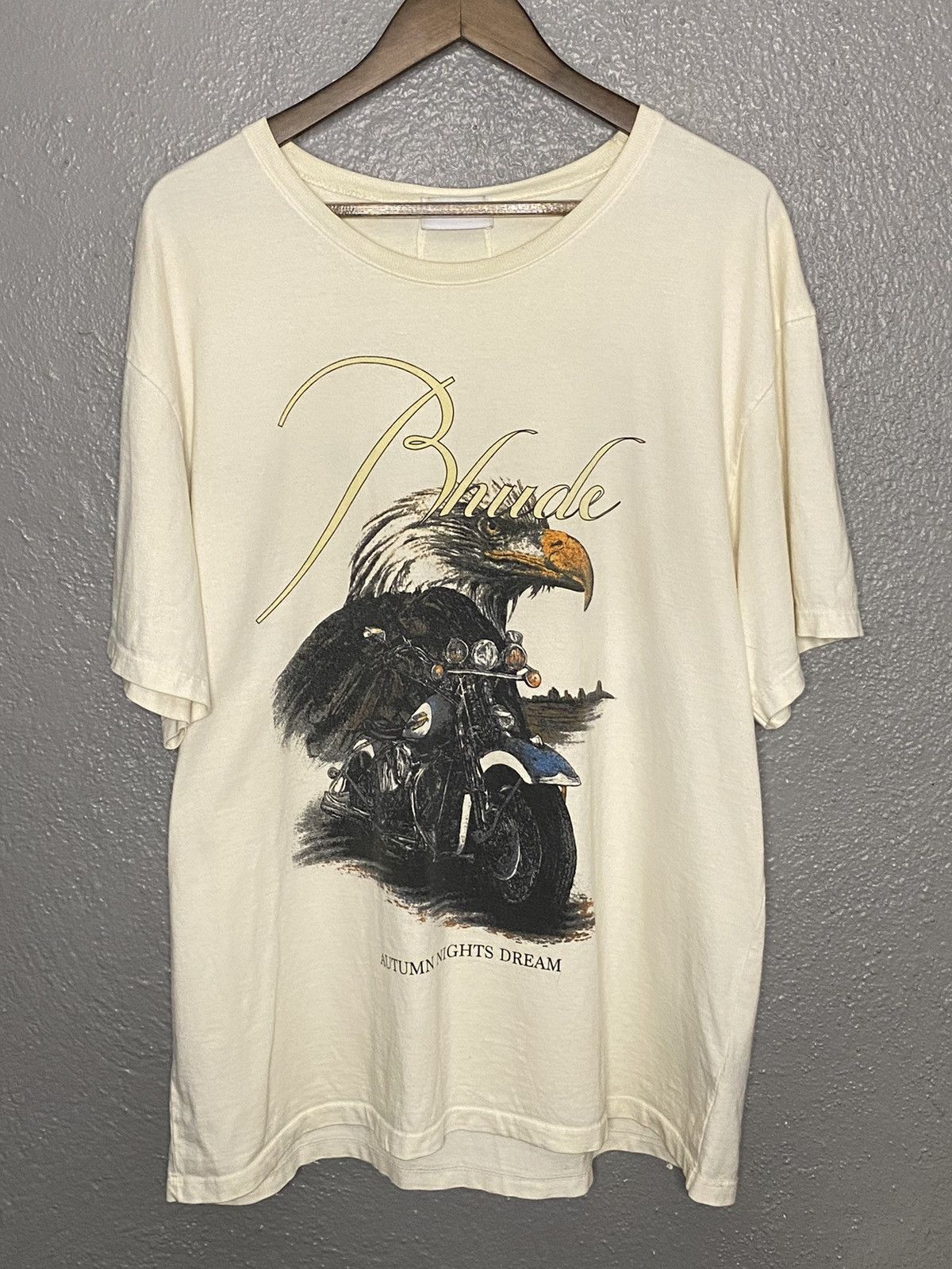 image of Rhude T Shirt X Autumn Nights Dream in Tan, Men's (Size XL)