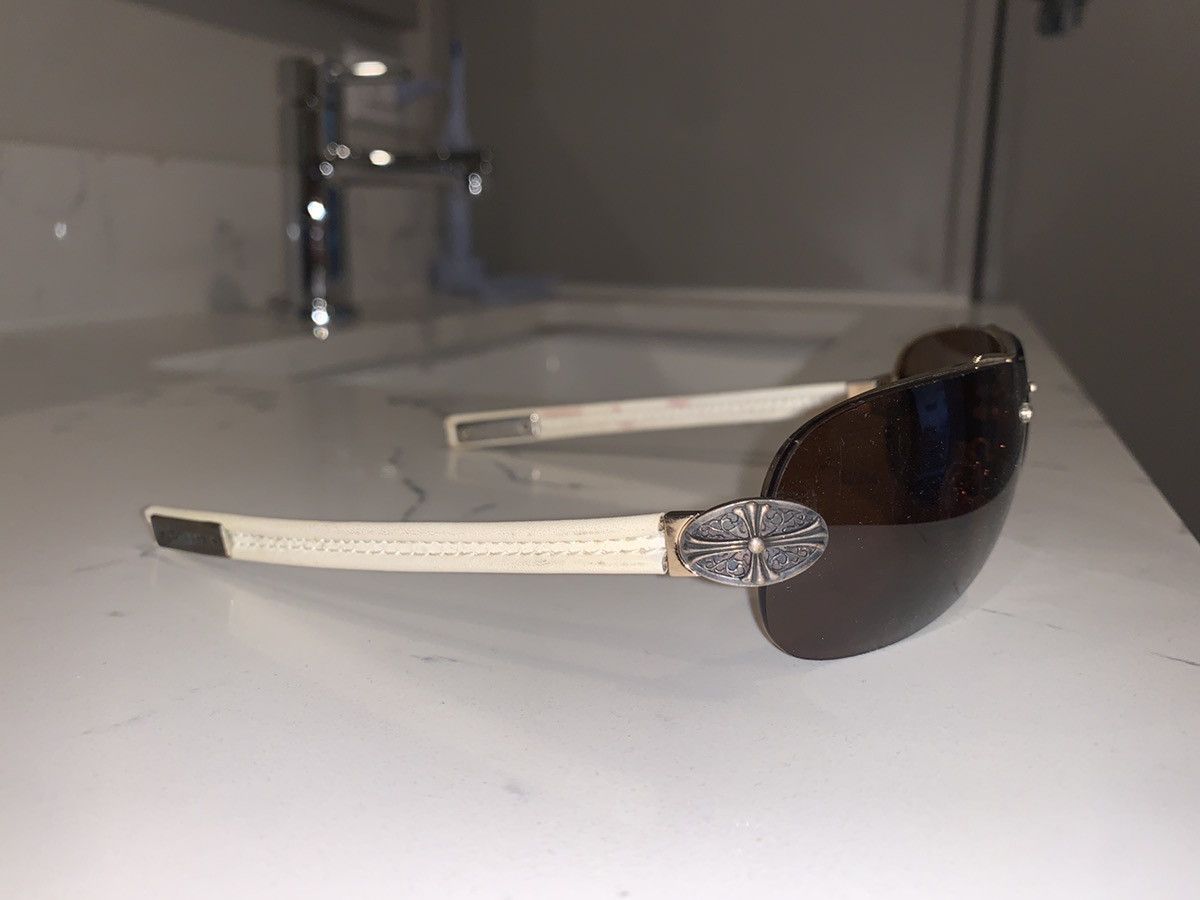 White Leather Chrome Hearts “Fuck You” Glasses
