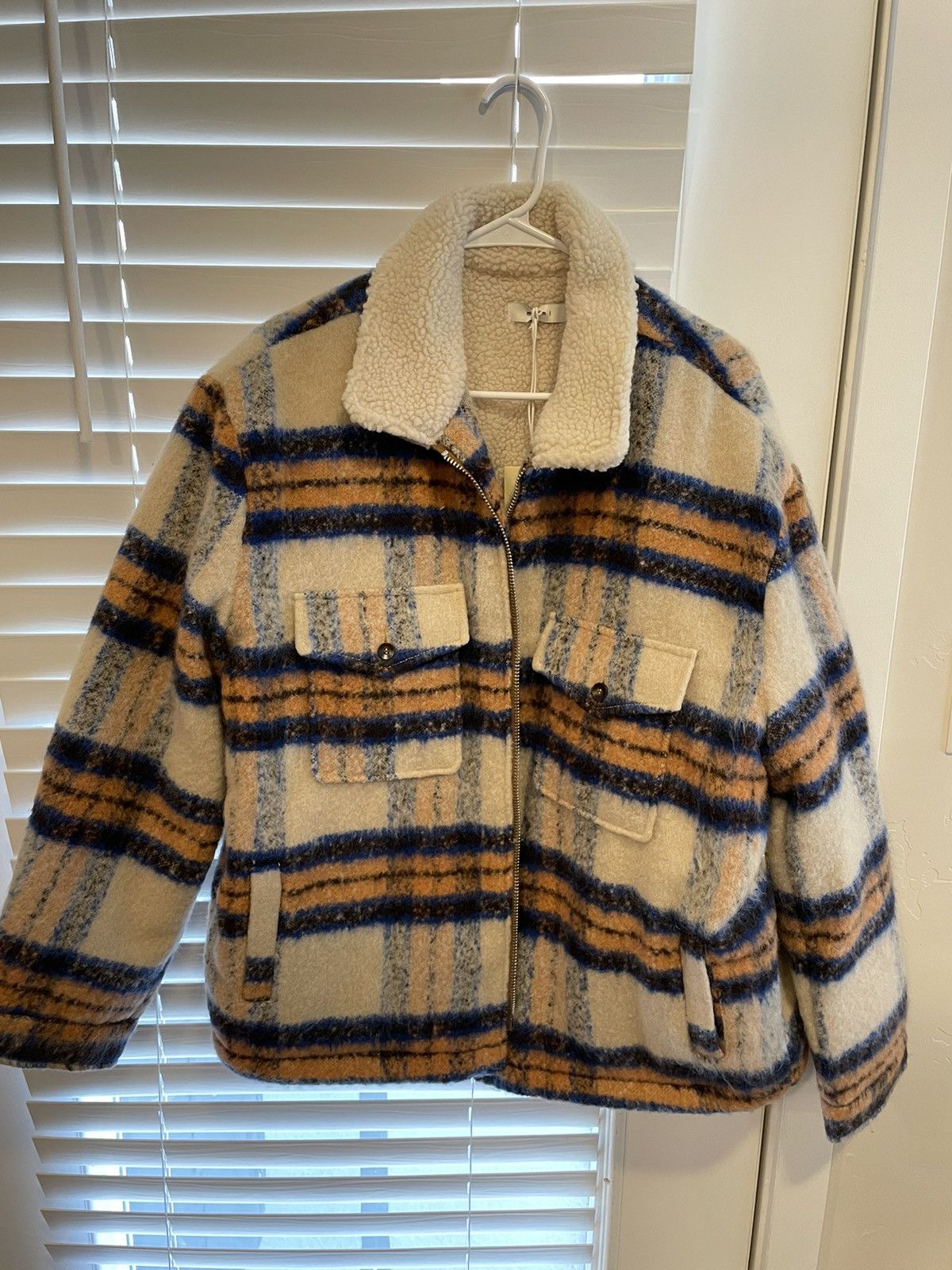 Streetwear MNML Plaid Mohair Jacket - Blue/White/Orange | Grailed