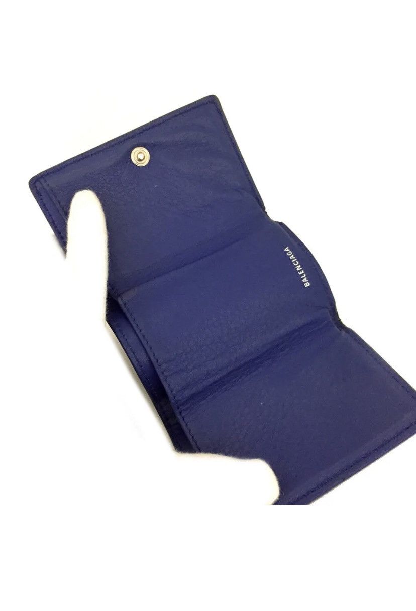 Balenciaga × Designer Authentic BALENCIAGA Blue Leather Mini Papier Flap Wallet Size ONE SIZE - 10 Thumbnail