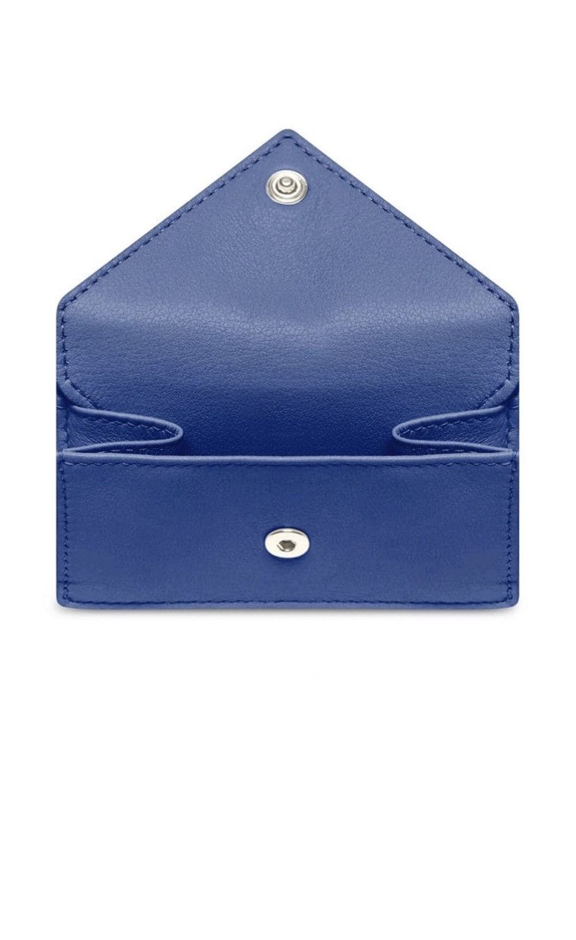 Balenciaga × Designer Authentic BALENCIAGA Blue Leather Mini Papier Flap Wallet Size ONE SIZE - 5 Thumbnail