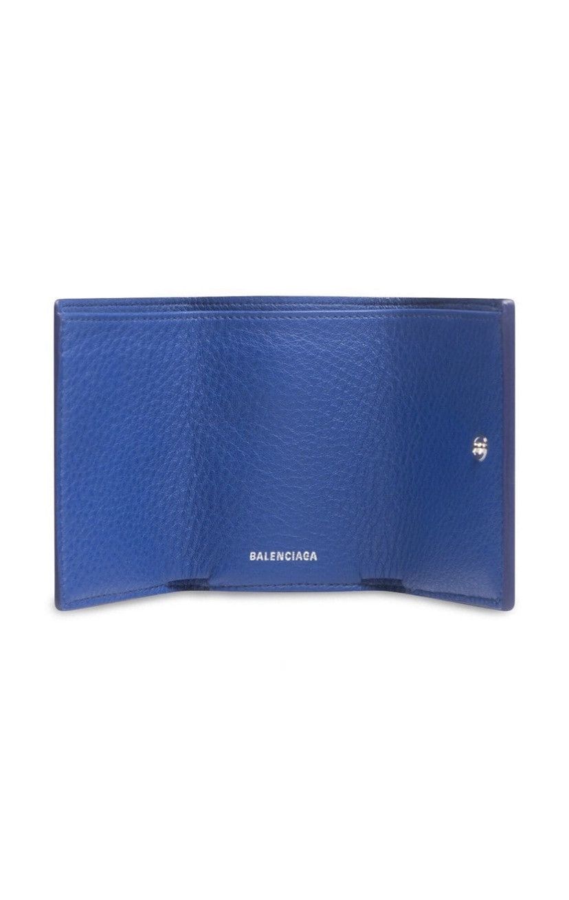 Balenciaga × Designer Authentic BALENCIAGA Blue Leather Mini Papier Flap Wallet Size ONE SIZE - 4 Thumbnail