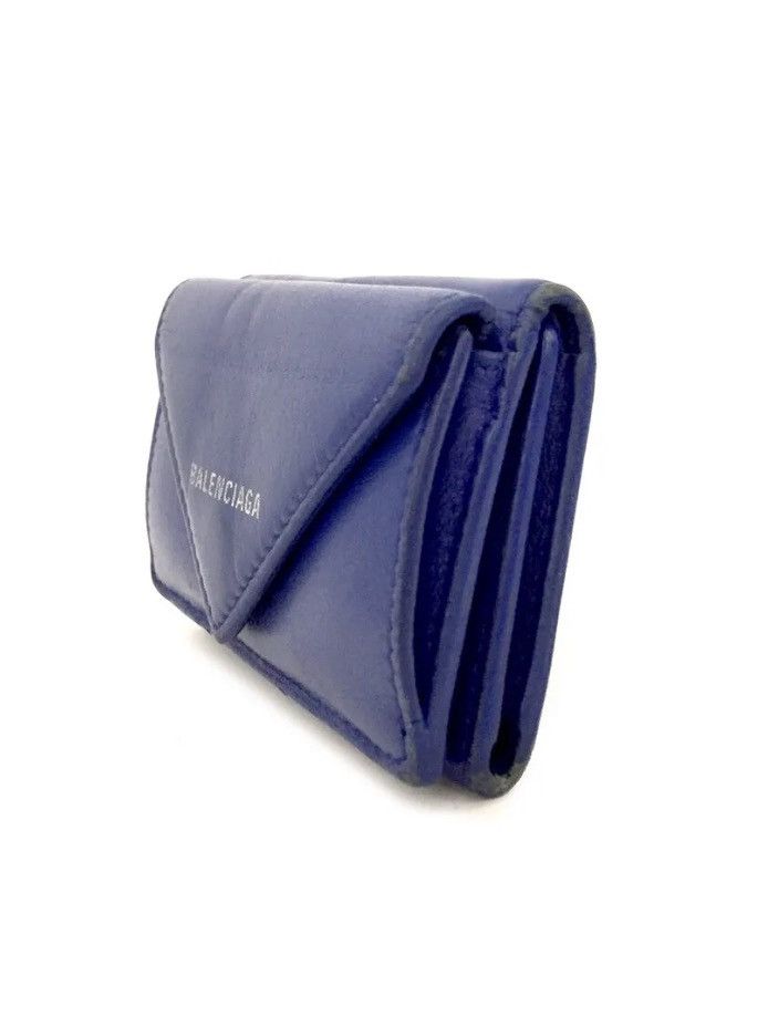 Balenciaga × Designer Authentic BALENCIAGA Blue Leather Mini Papier Flap Wallet Size ONE SIZE - 8 Thumbnail