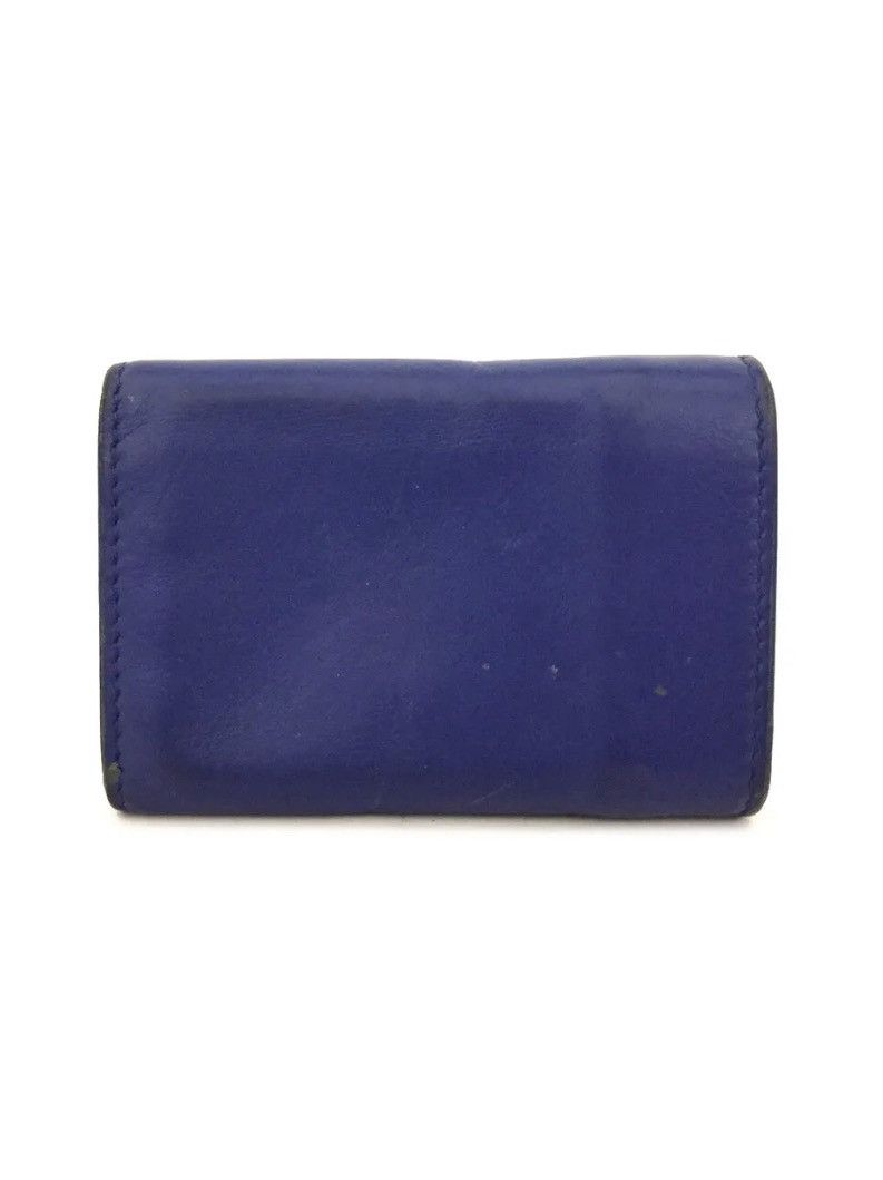 Balenciaga × Designer Authentic BALENCIAGA Blue Leather Mini Papier Flap Wallet Size ONE SIZE - 9 Thumbnail