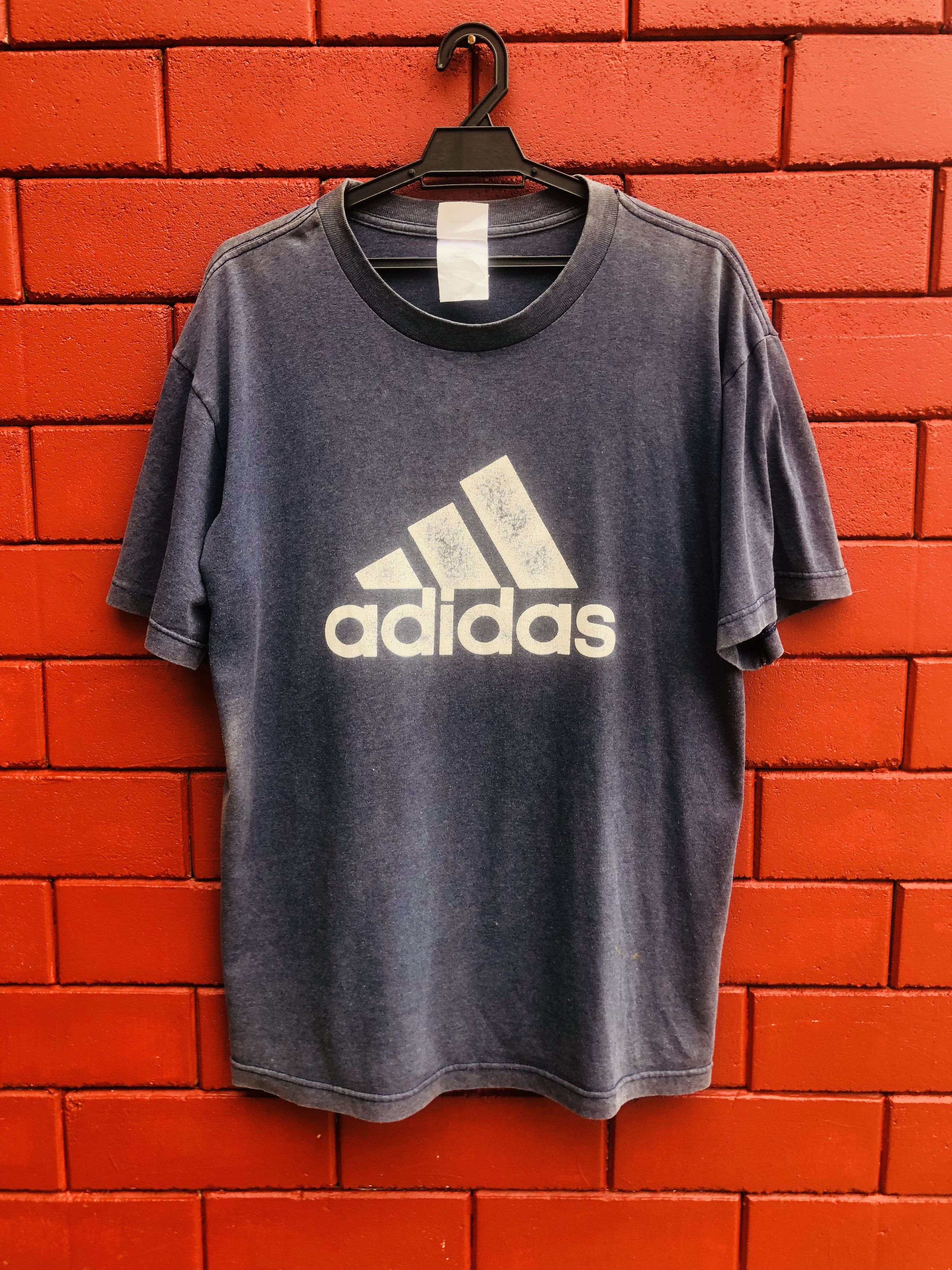 Vintage 90s Adidas Big Logo Faded Colour Designer Fashion