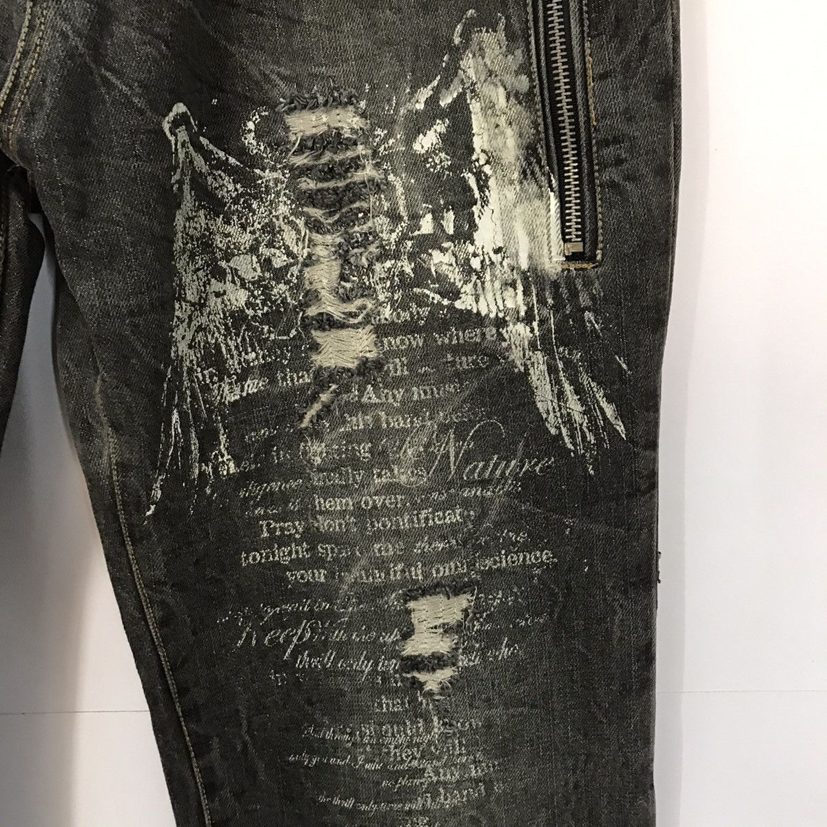 Japanese Brand × Seditionaries Vintage Bernings Black denim pank distressed Pants Size US 30 / EU 46 - 6 Thumbnail