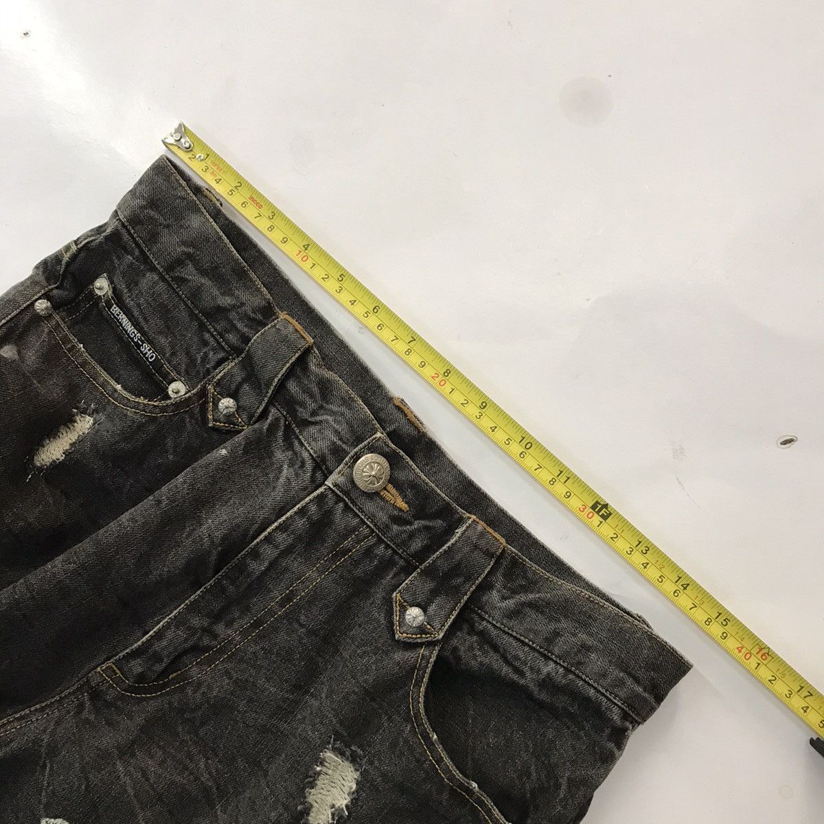 Japanese Brand × Seditionaries Vintage Bernings Black denim pank distressed Pants Size US 30 / EU 46 - 11 Thumbnail
