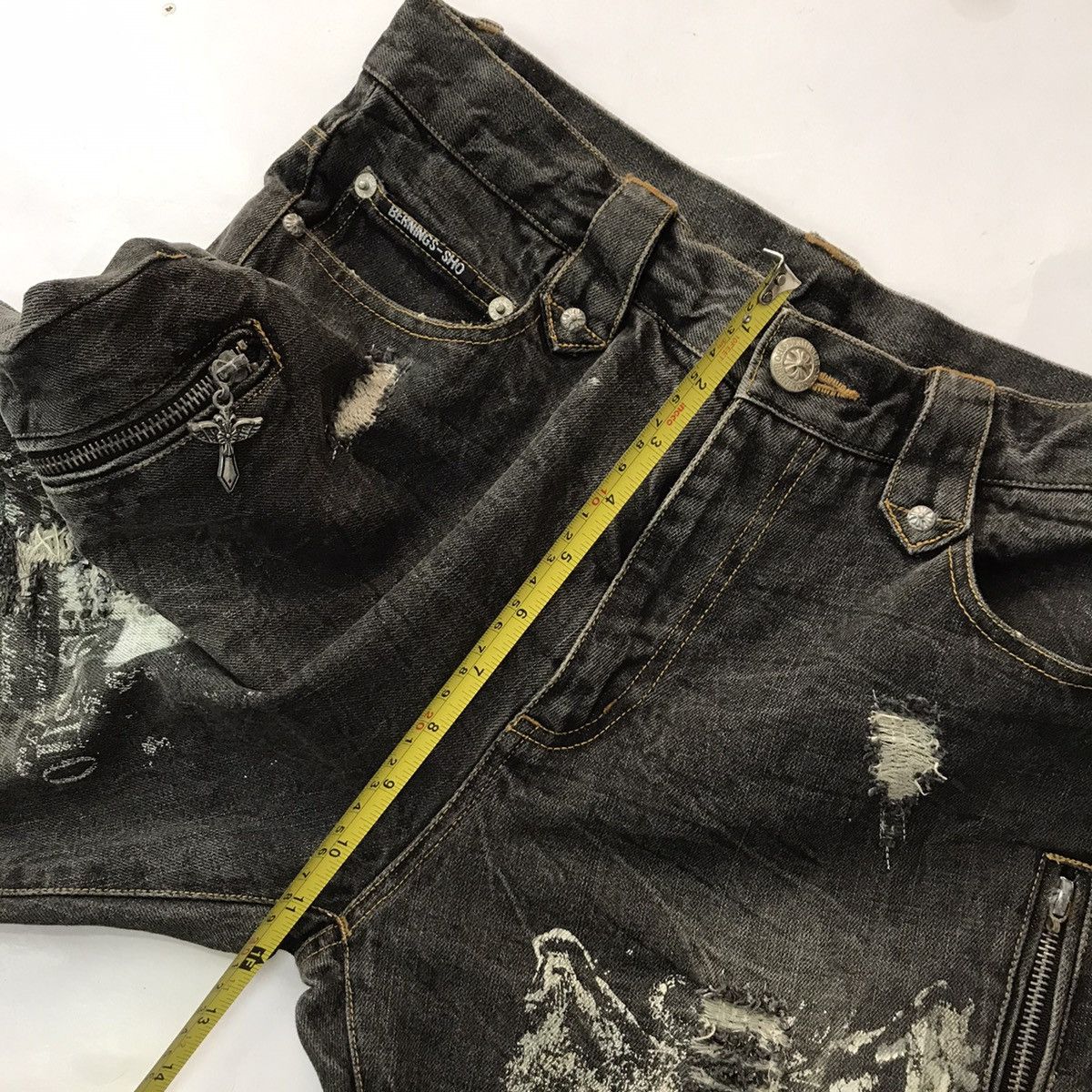 Japanese Brand × Seditionaries Vintage Bernings Black denim pank distressed Pants Size US 30 / EU 46 - 12 Thumbnail
