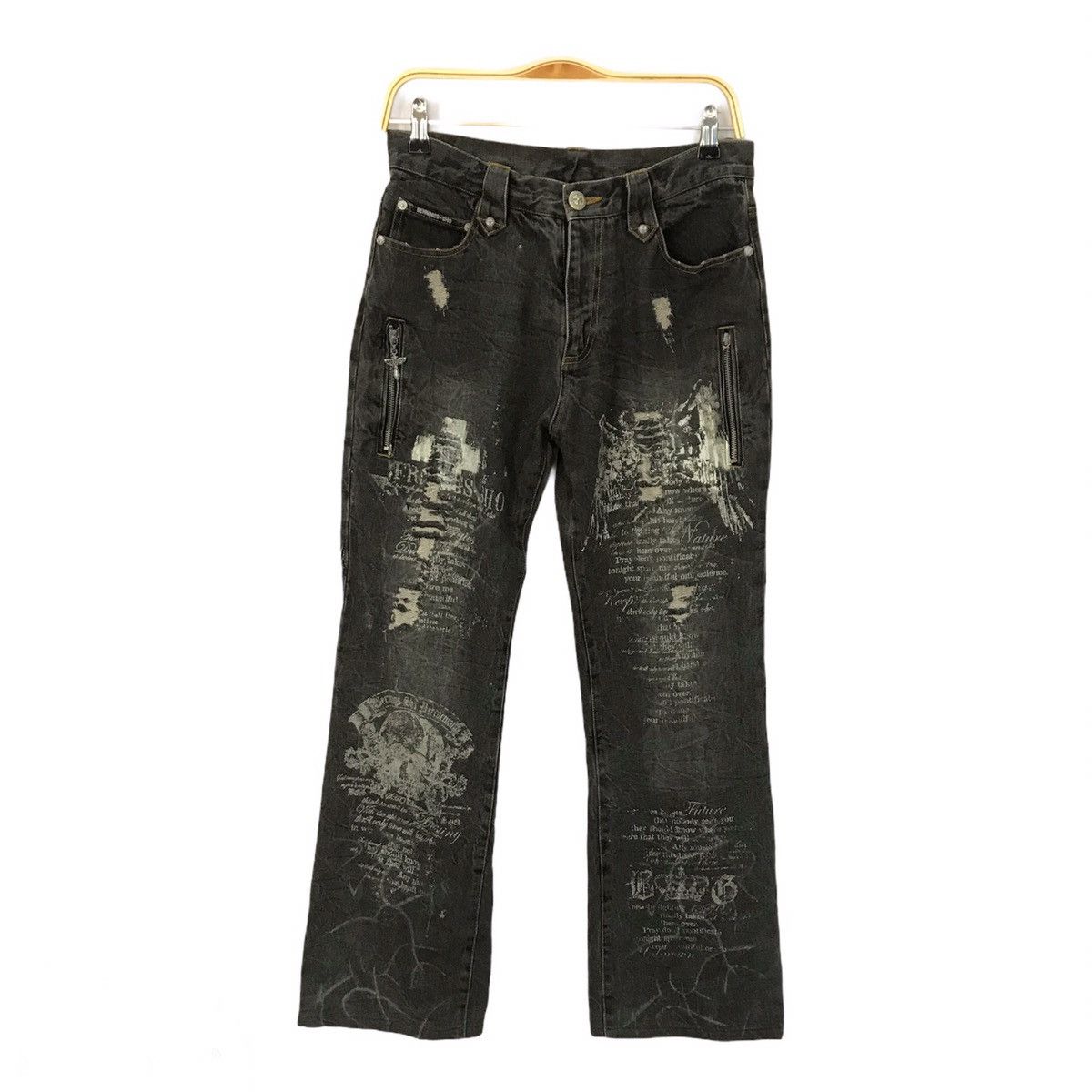 Japanese Brand × Seditionaries Vintage Bernings Black denim pank distressed Pants Size US 30 / EU 46 - 1 Thumbnail