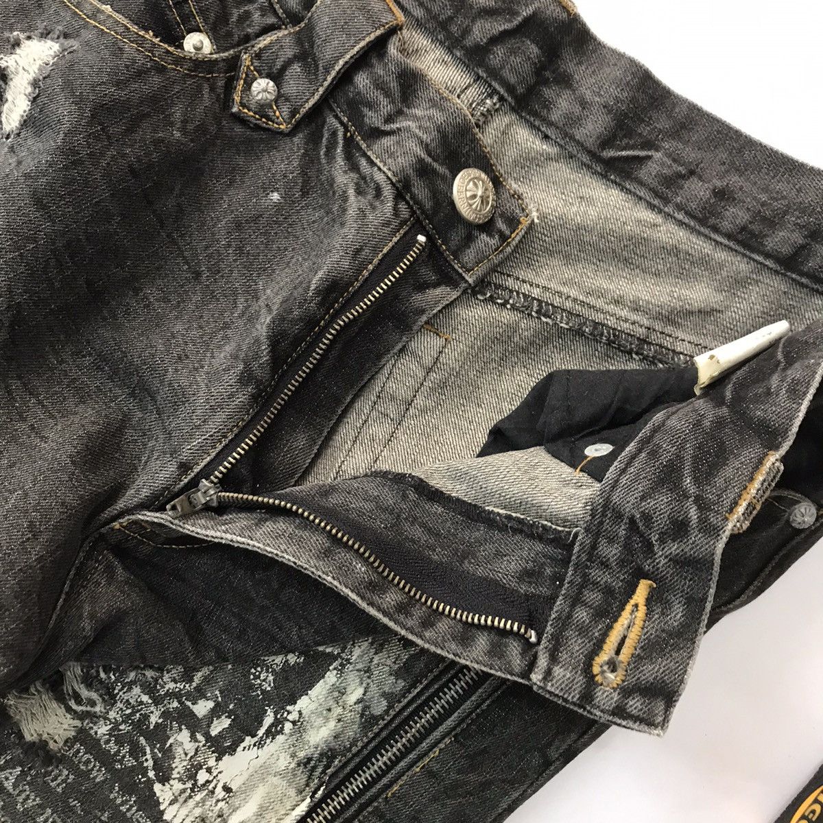 Japanese Brand × Seditionaries Vintage Bernings Black denim pank distressed Pants Size US 30 / EU 46 - 9 Thumbnail