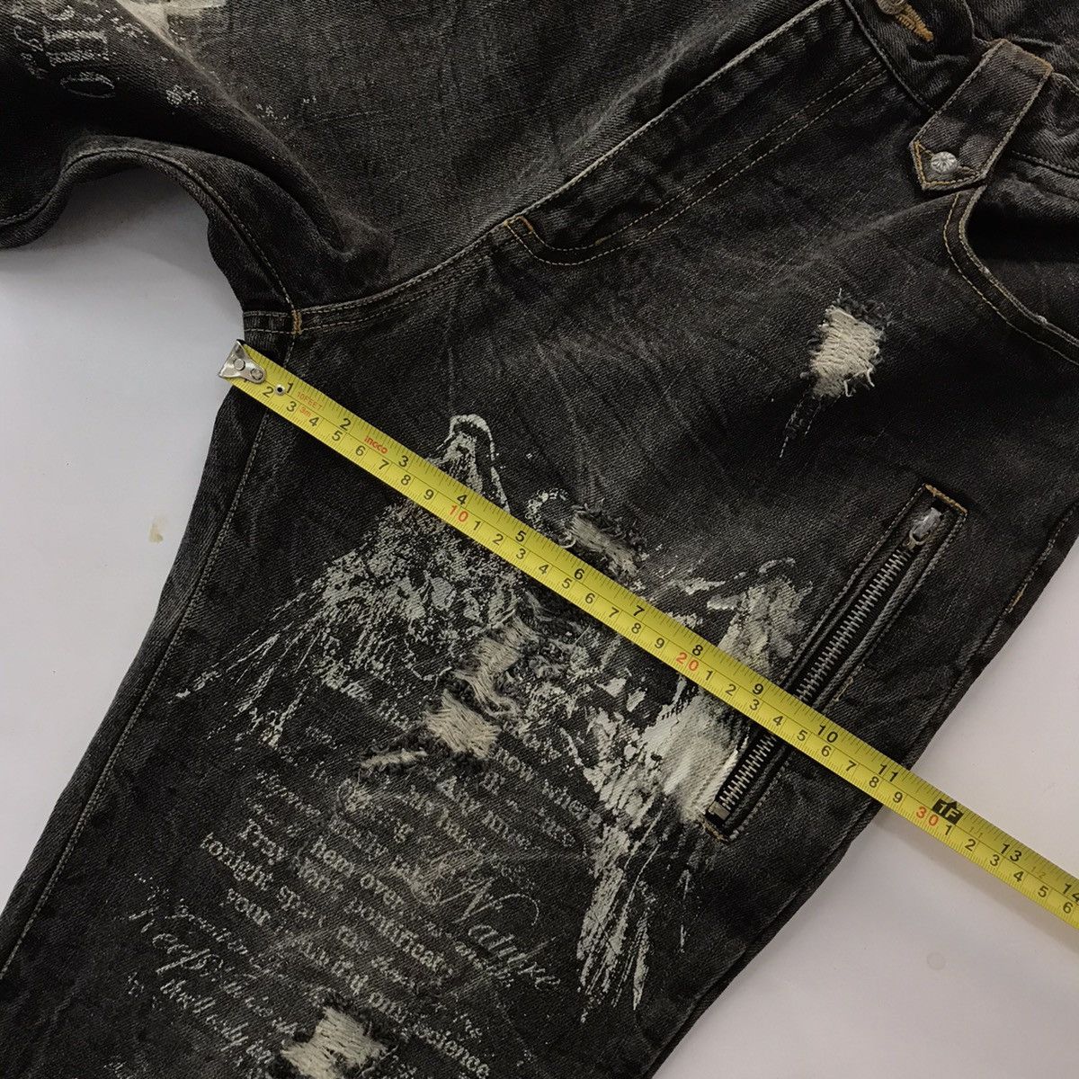 Japanese Brand × Seditionaries Vintage Bernings Black denim pank distressed Pants Size US 30 / EU 46 - 13 Thumbnail